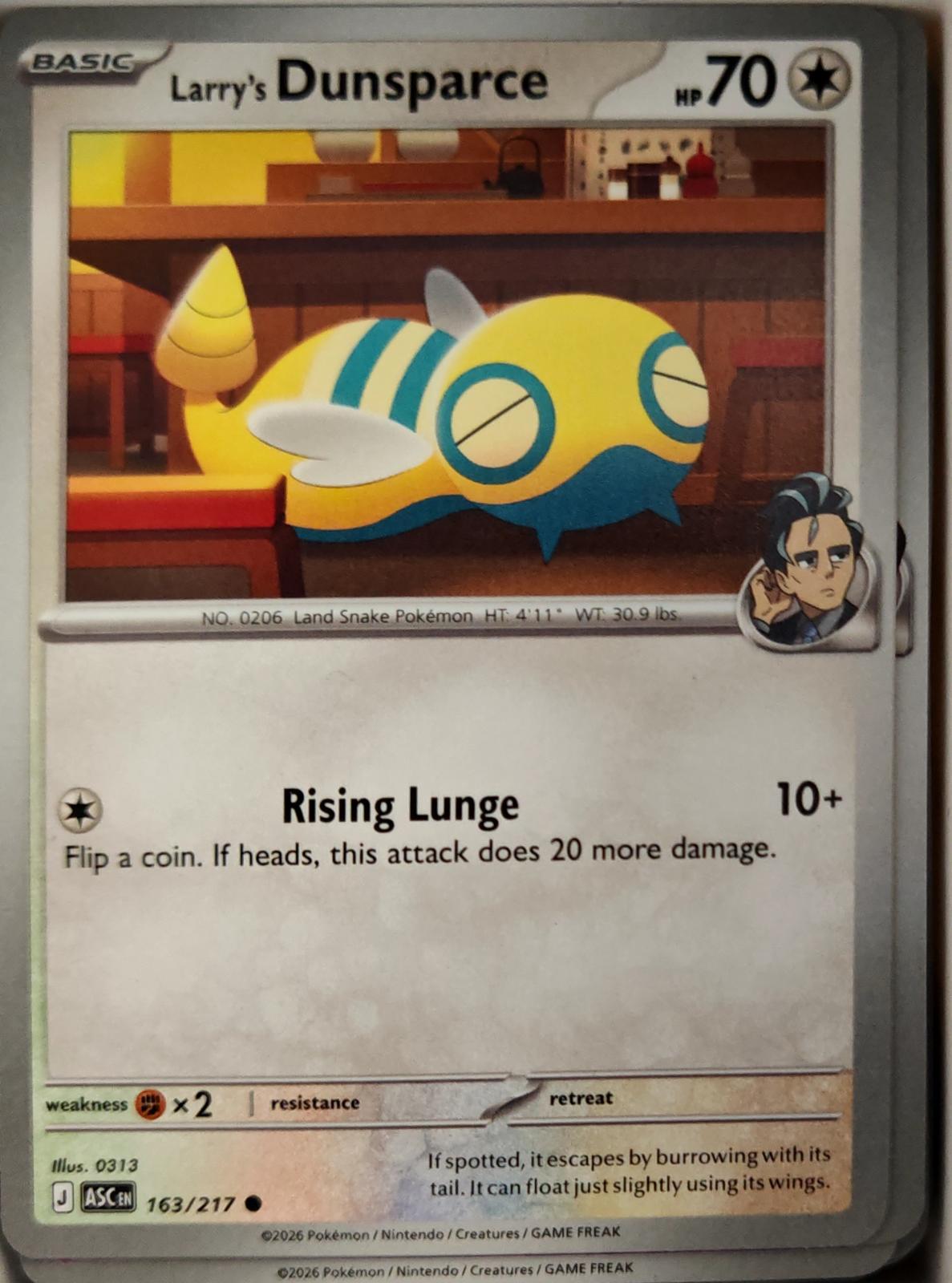 Larry's Dunsparce - 163/217 - - ASCENDED HEROES - Pokemon - Common | AA11-64