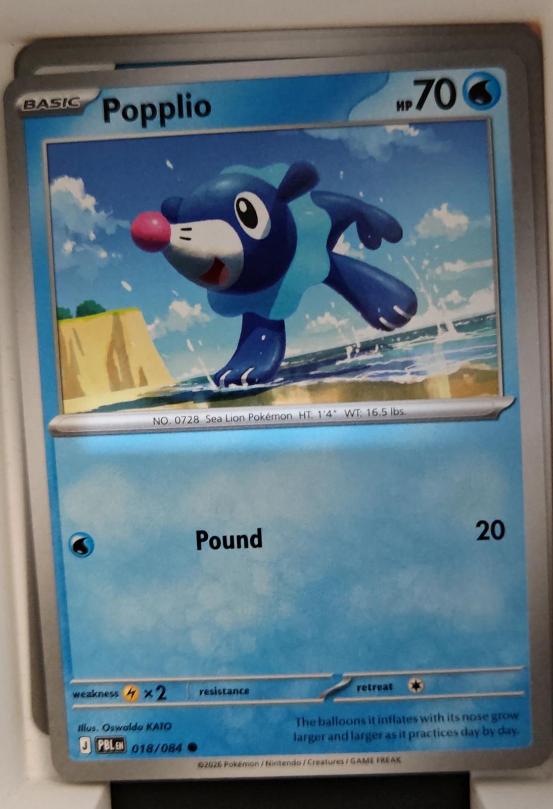 Popplio - 018/084 - - PITCH BLACK - Pokemon - Common | AA17-9