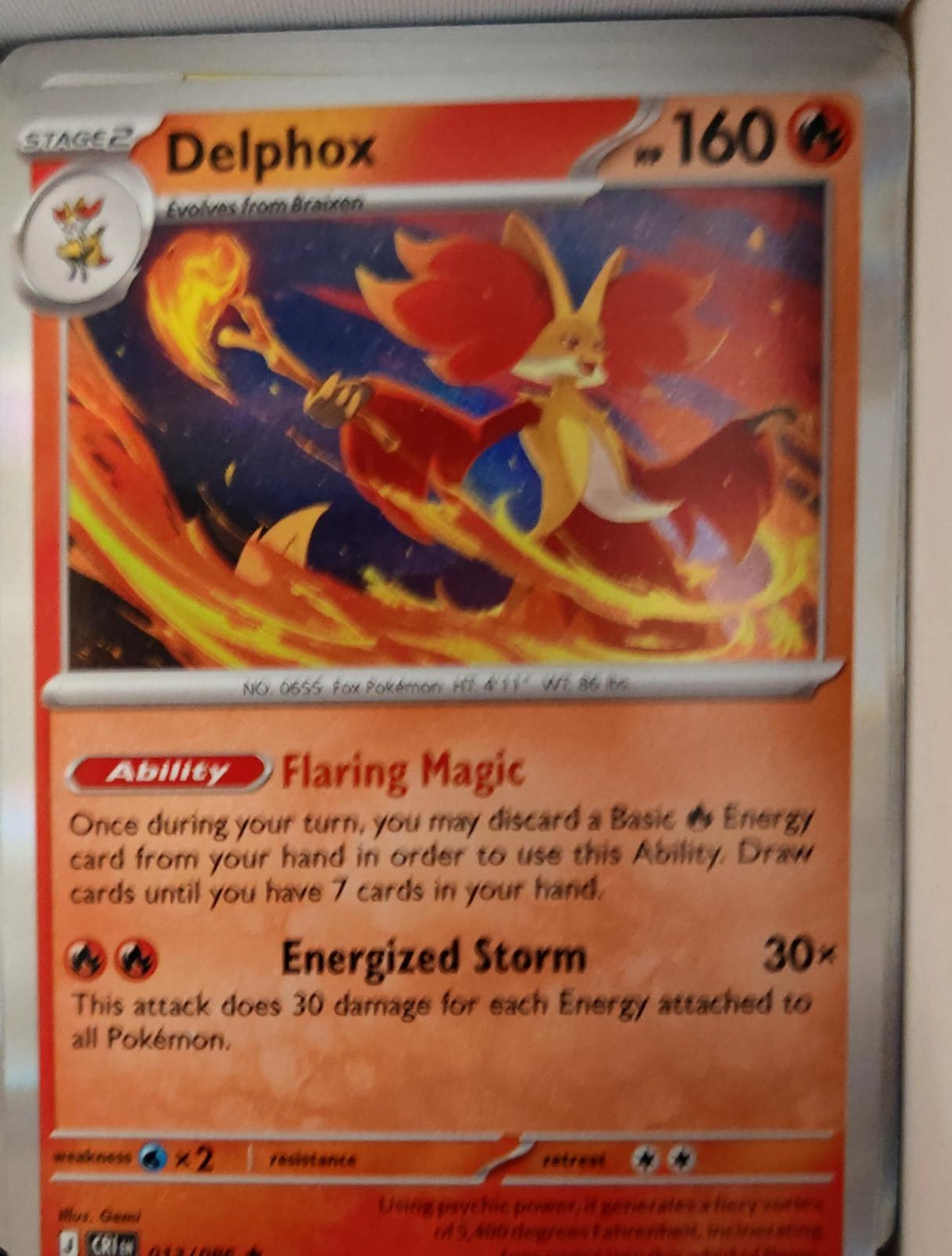 Delphox - 013/086 - Holo - CHAOS RISING - Pokemon - Rare | AA38-67