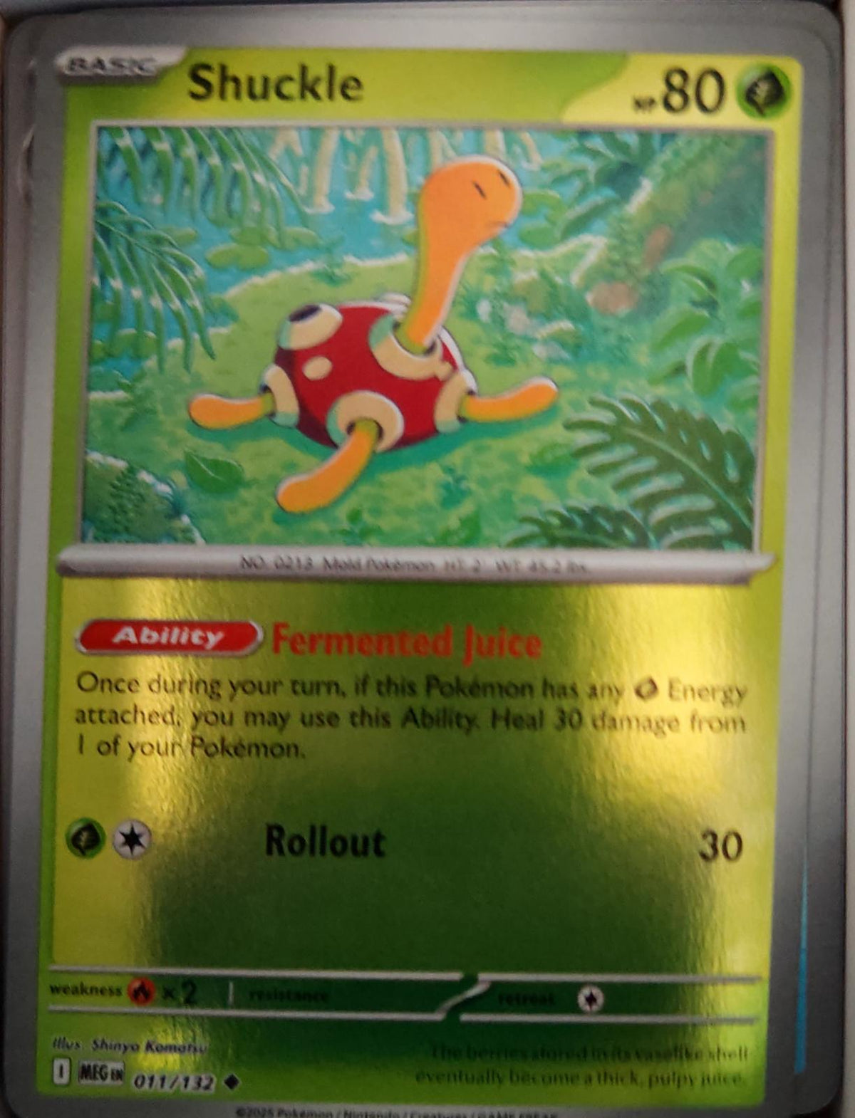 Shuckle - 011/132 - Reverse Holo - MEGA EVOLUTION - Pokemon - Uncommon | AA56-50