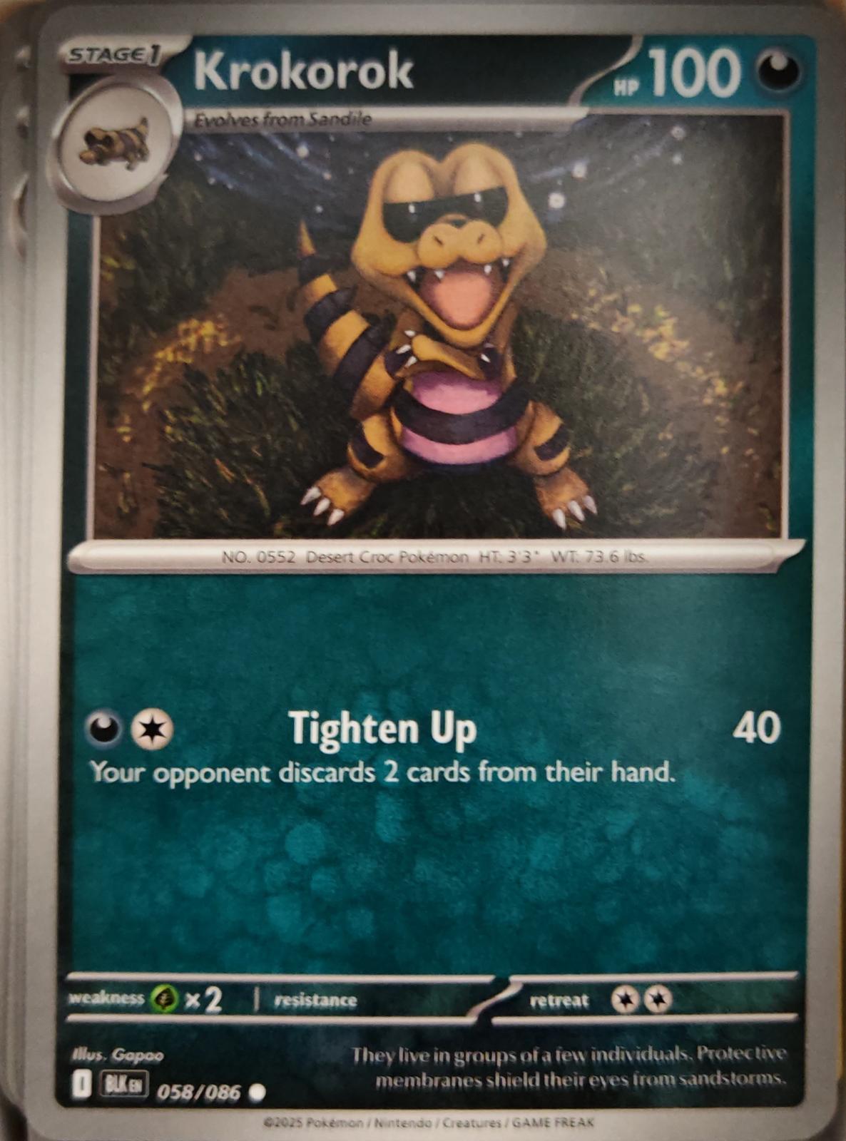 Krokorok - 058/086 - - BLACK BOLT - Pokemon - Common | AA03-61