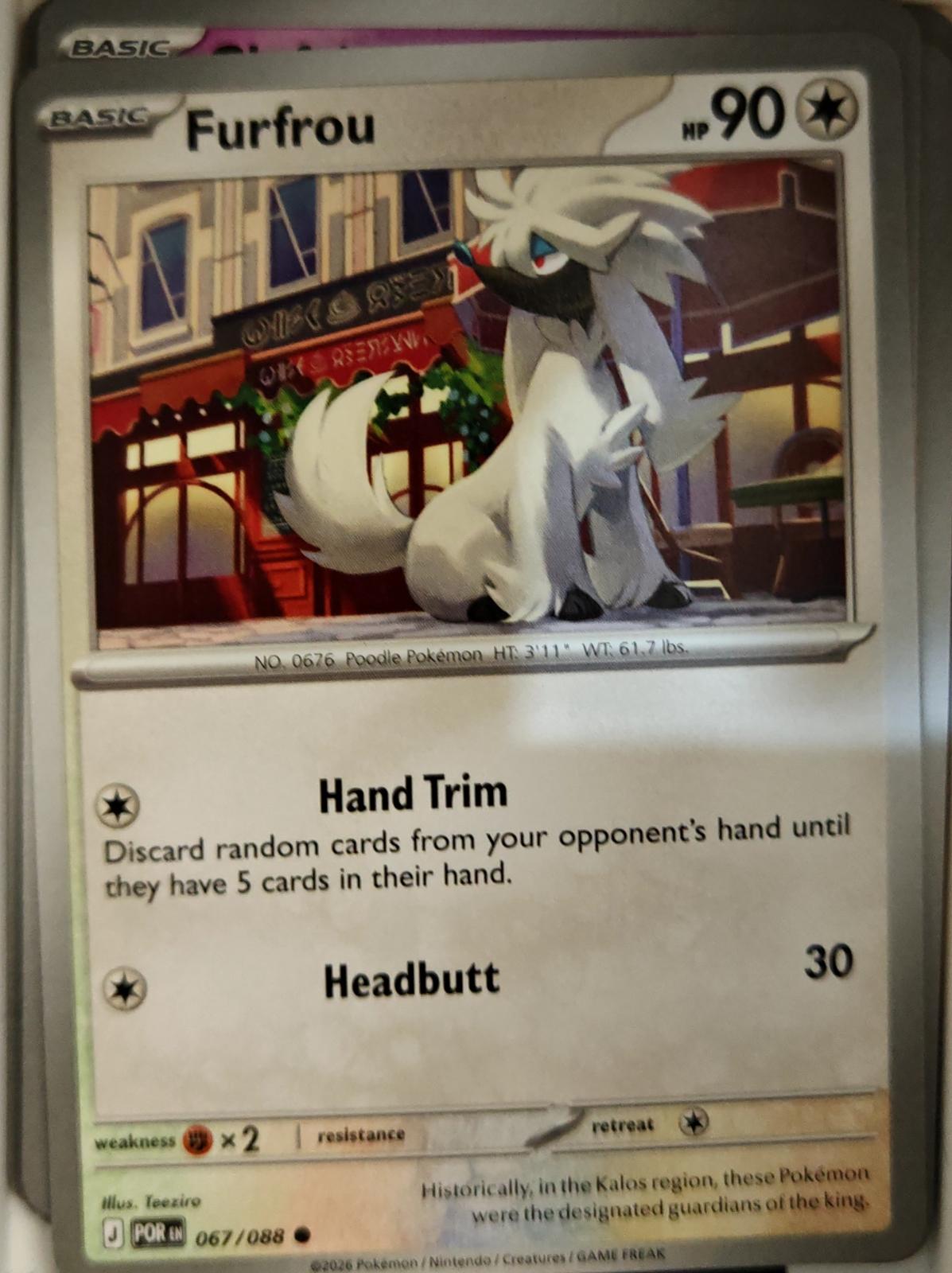 Furfrou - 067/088 - - PERFECT ORDER - Pokemon - Common | AA05-9
