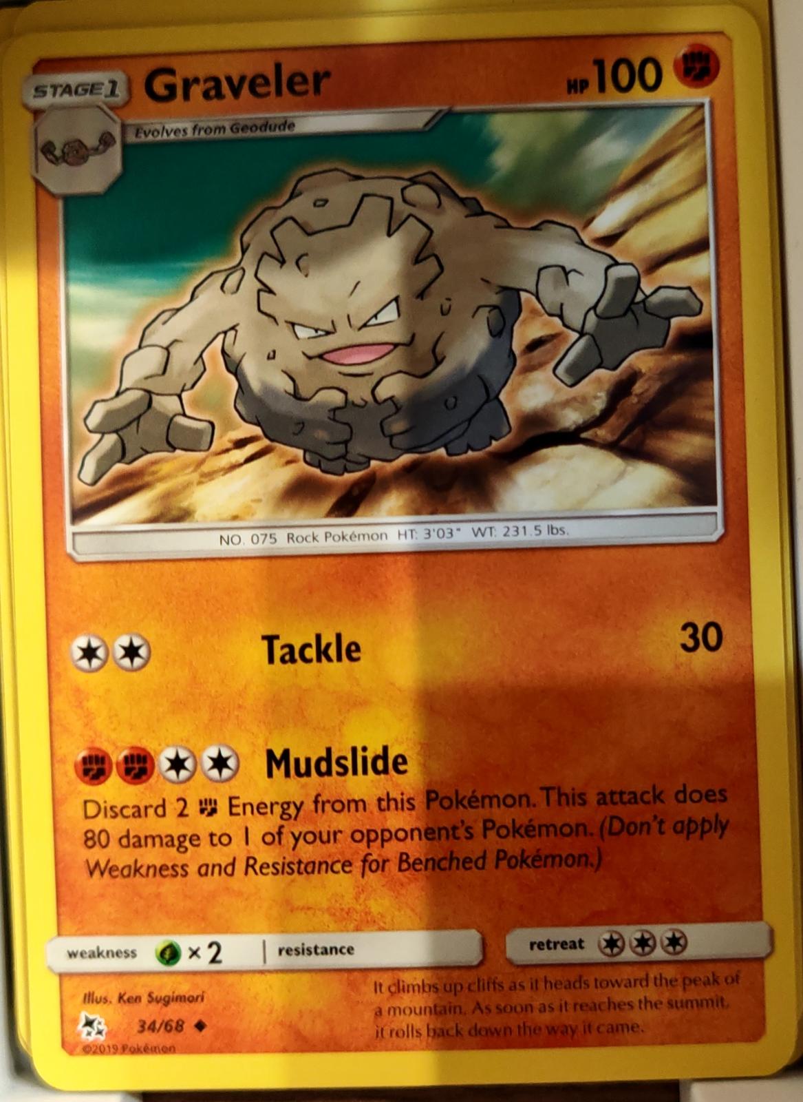 Graveler - 34/68 - - HIDDEN FATES - Pokemon - Uncommon | AA71-24
