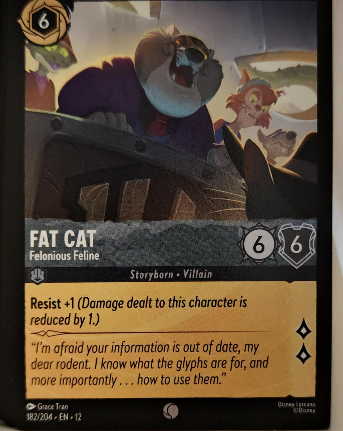Fat Cat - Felonious Feline - 182/204 - - WILDS UNKNOWN - Lorcana - | LAA01-21