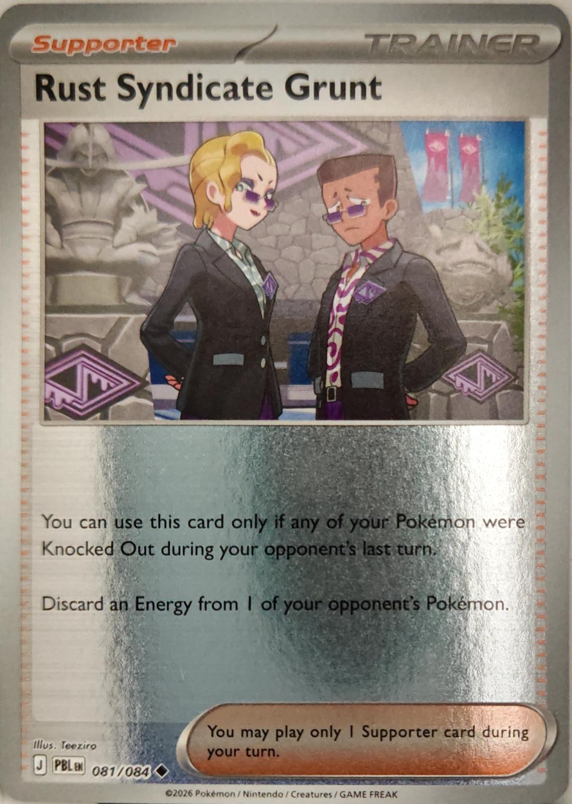 Rust Syndicate Grunt - 081/084 - Reverse Holo - PITCH BLACK - Pokemon - | AA15-1