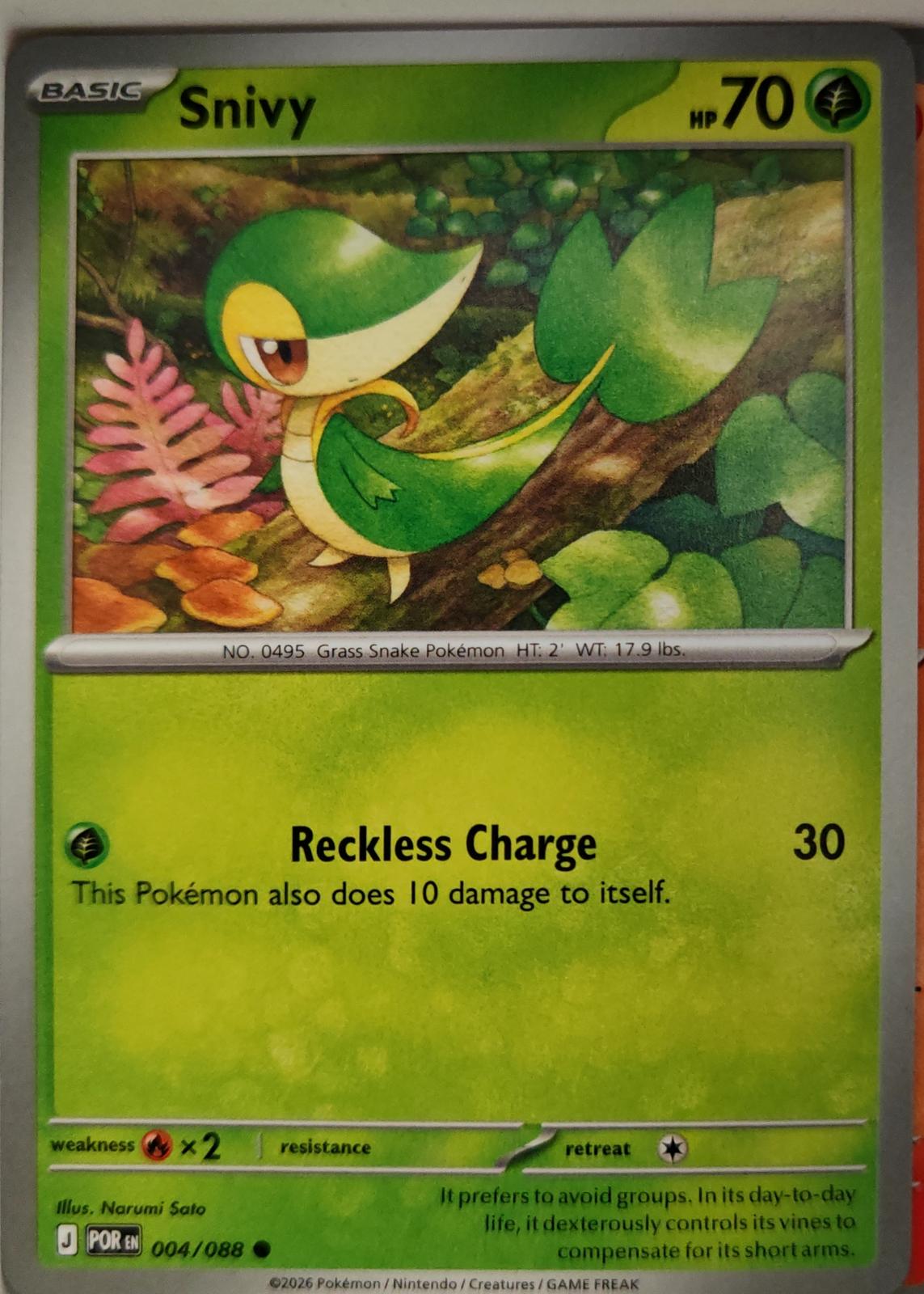 Snivy - 004/088 - - PERFECT ORDER - Pokemon - Common | AA08-52