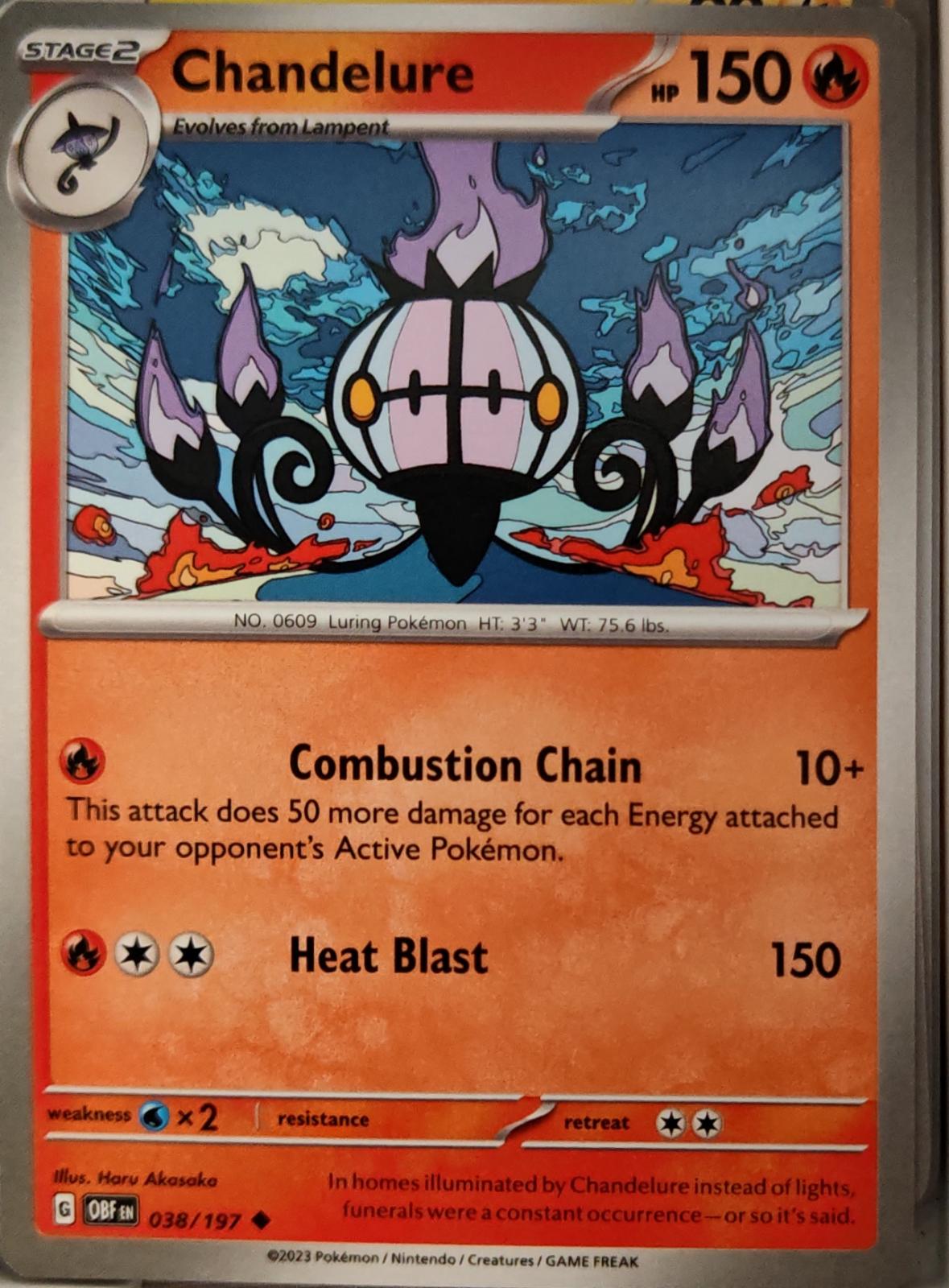 Chandelure - 038/197 - - OBSIDIAN FLAMES - Pokemon - Uncommon | AA11-18
