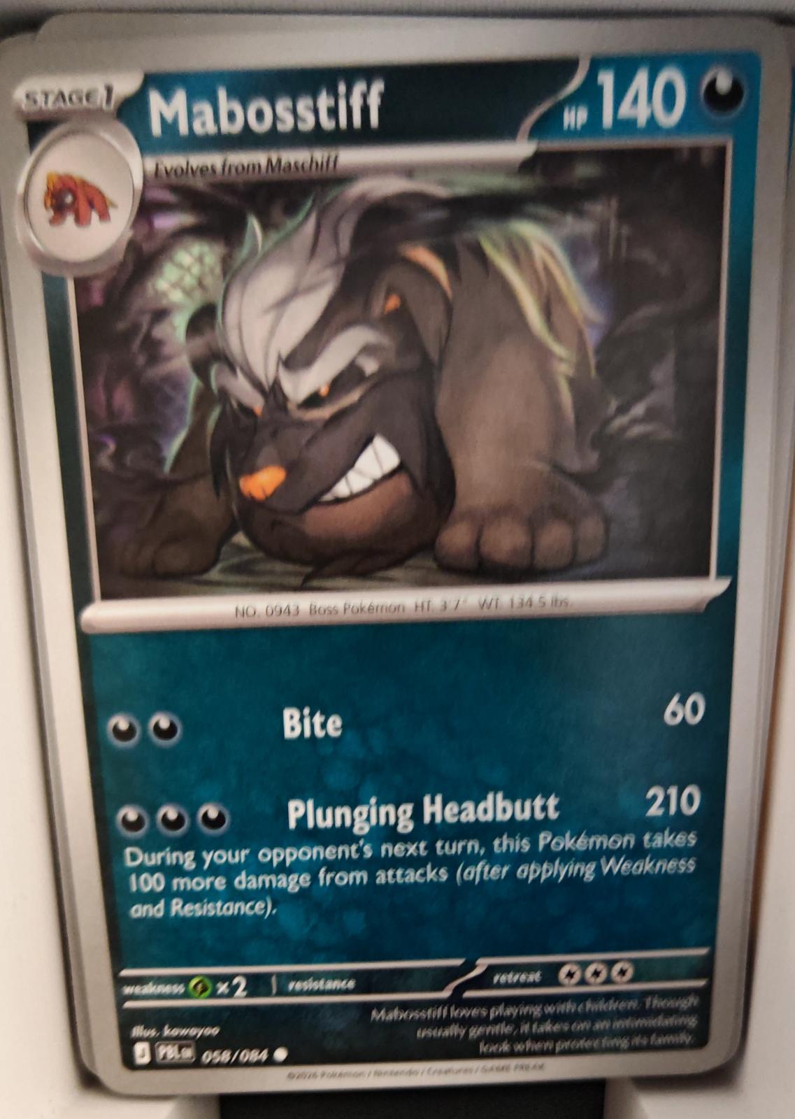 Mabosstiff - 058/084 - - PITCH BLACK - Pokemon - Common | AA32-71