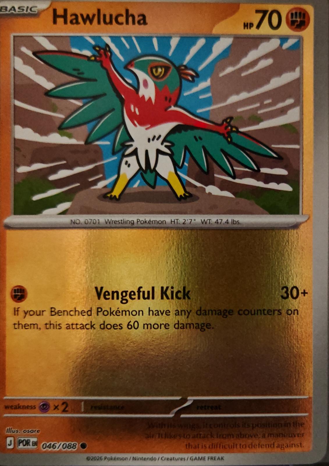 Hawlucha - 046/088 - Reverse Holo - PERFECT ORDER - Pokemon - Common | AA01-30