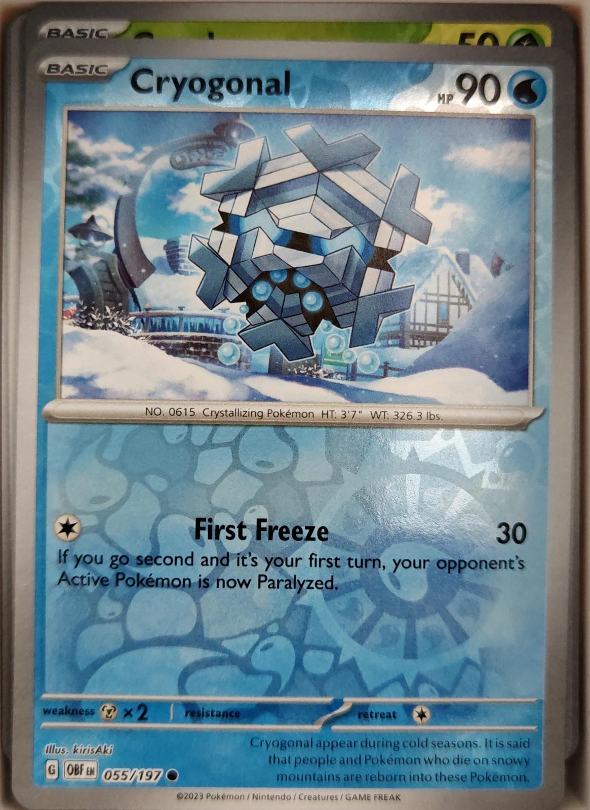 Cryogonal - 055/197 - Reverse Holo - OBSIDIAN FLAMES - Pokemon - | AA04-30