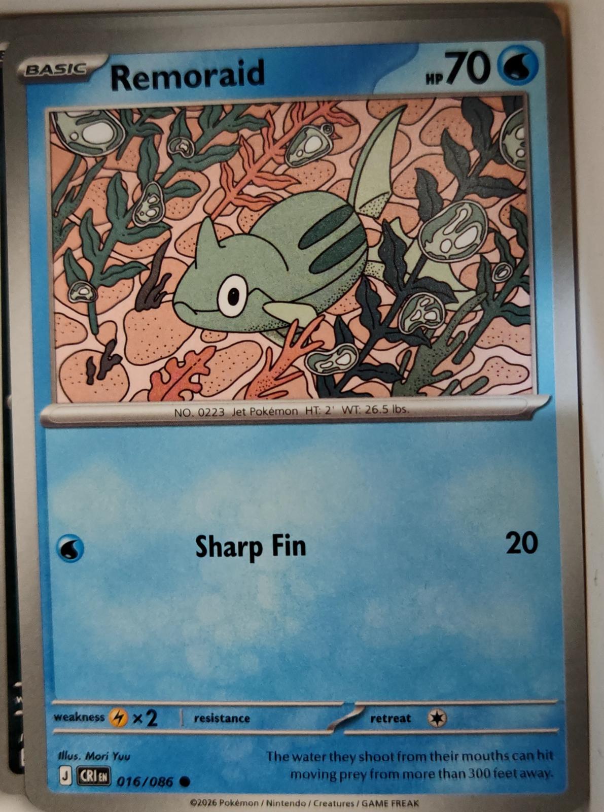 Remoraid - 016/086 - - CHAOS RISING - Pokemon - Common | AA09-10