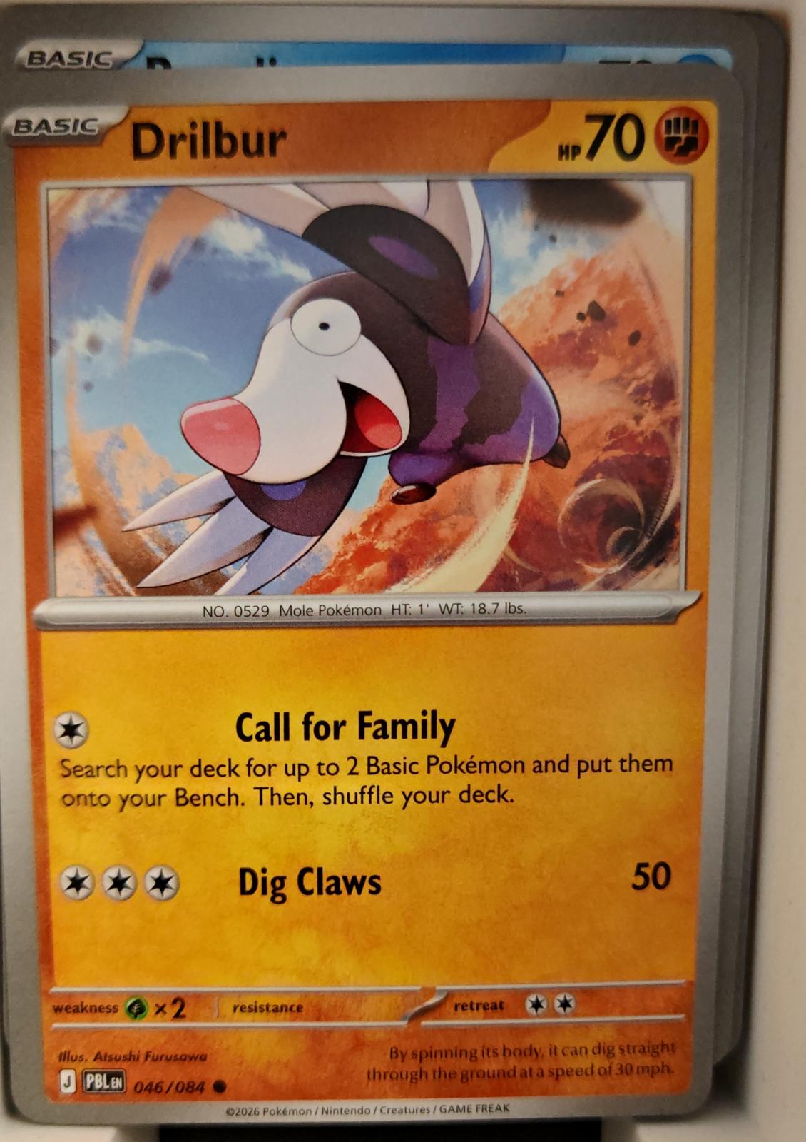 Drilbur - 046/084 - - PITCH BLACK - Pokemon - Common | AA17-59