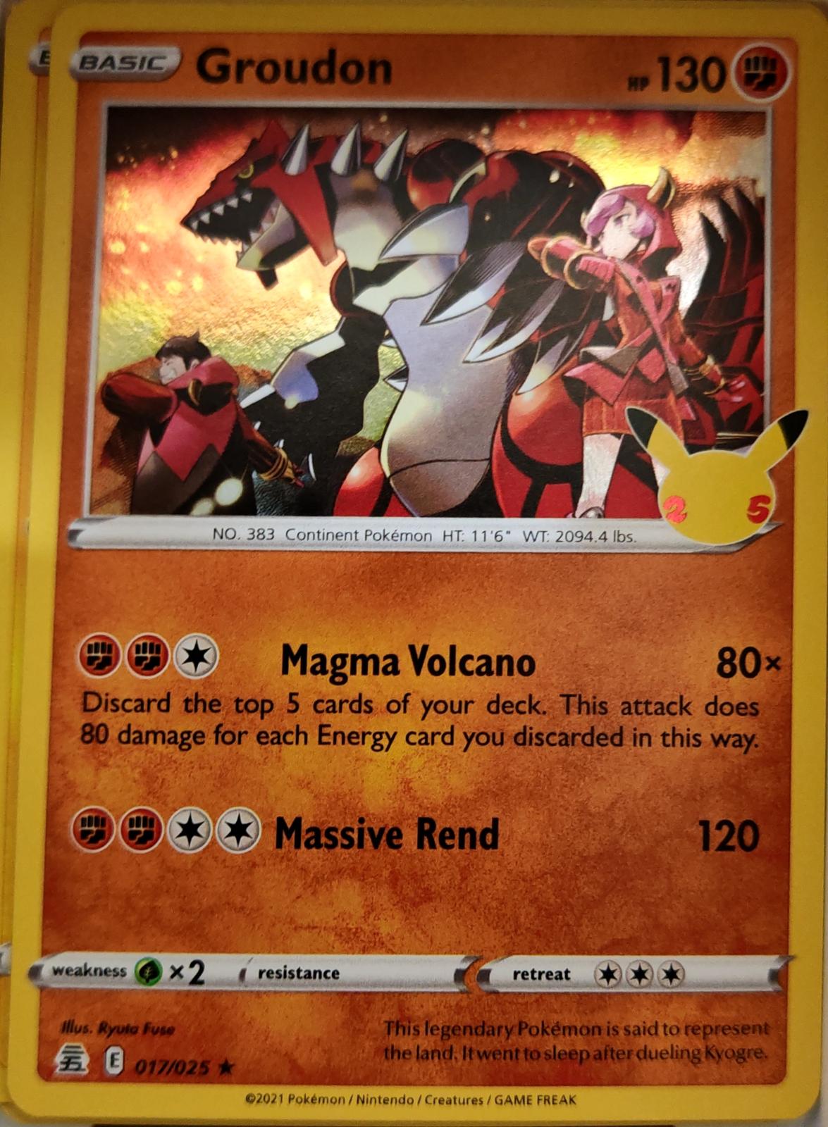 Groudon - 017/025 - Holo - CELEBRATIONS - Pokemon - Rare | AA06-12