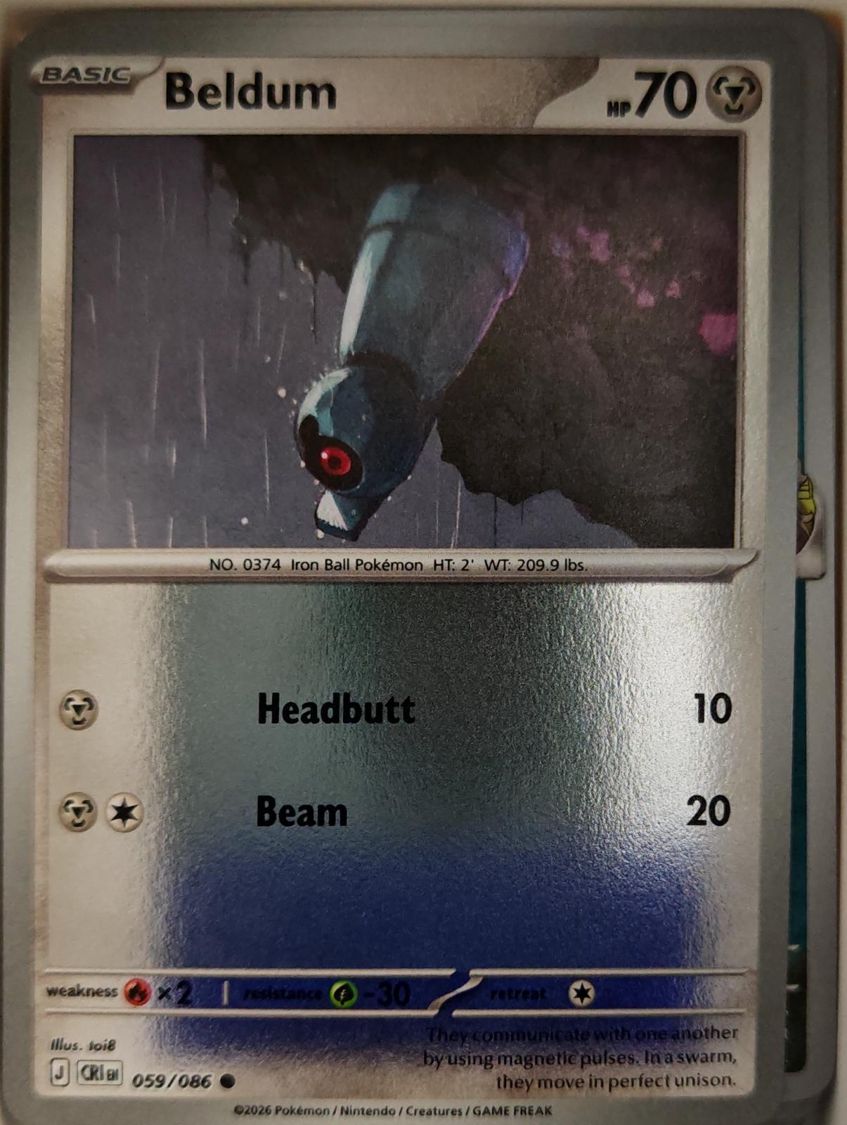 Beldum - 059/086 - Reverse Holo - CHAOS RISING - Pokemon - Common | AA20-19