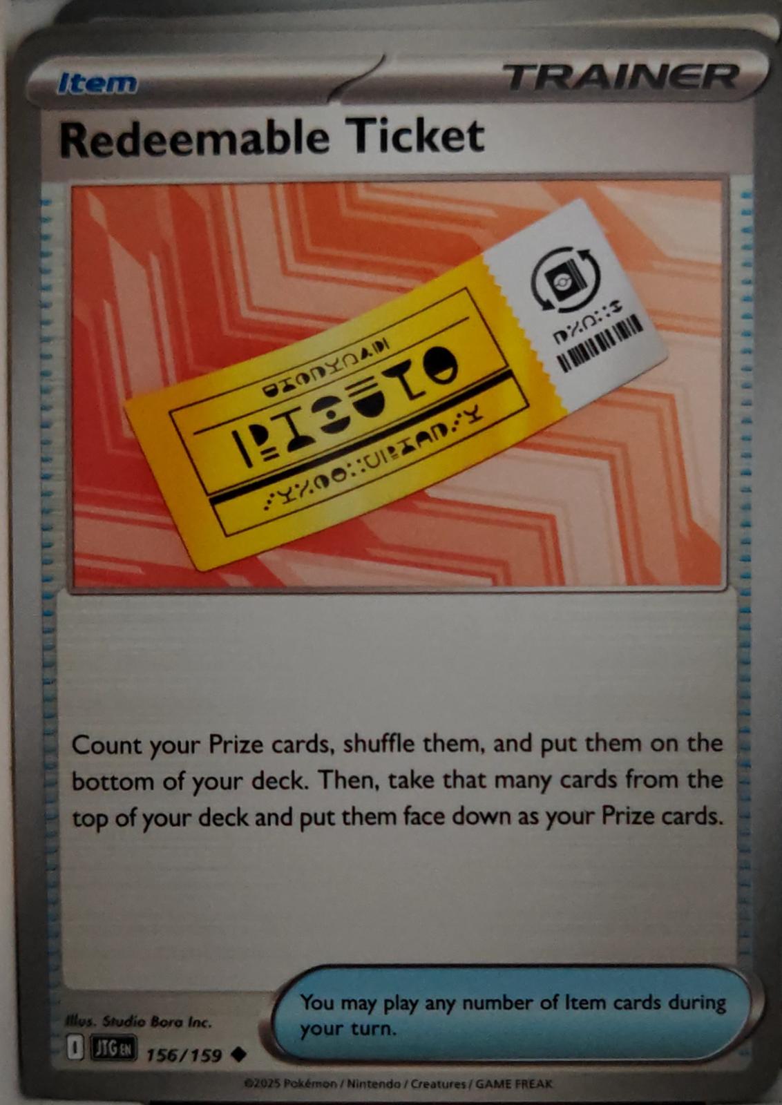 Redeemable Ticket - 156/159 - - JOURNEY TOGETHER - Pokemon - Uncommon | AA41-100