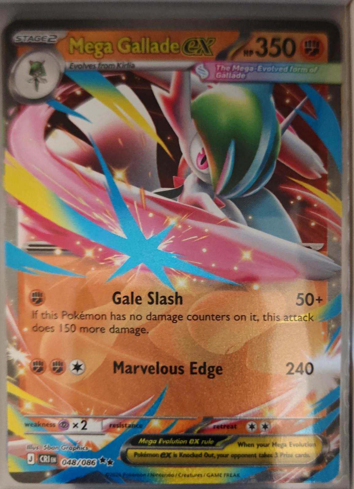 Mega Gallade ex - 048/086 - Holo - CHAOS RISING - Pokemon - | AA34-15