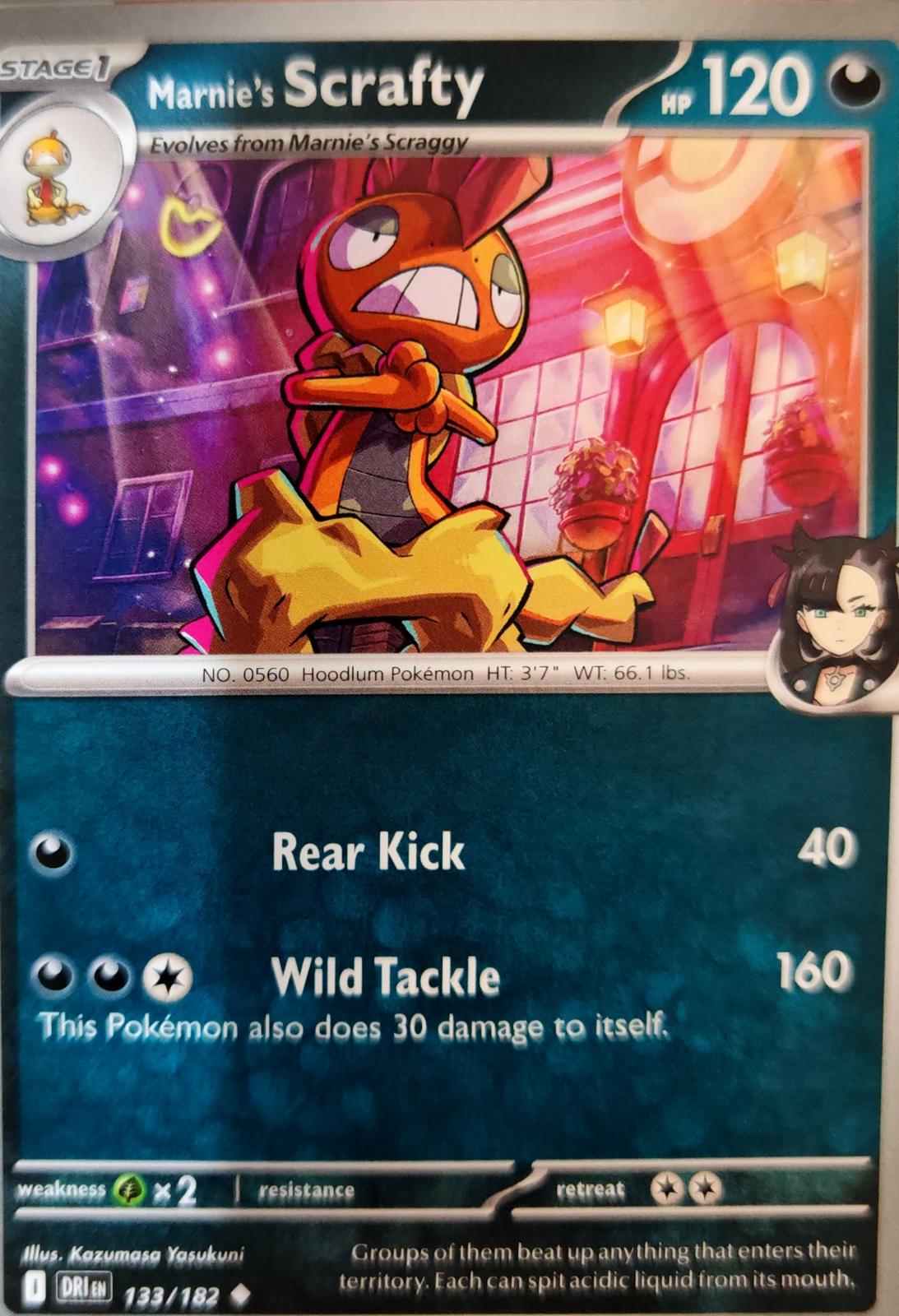 Marnie's Scrafty - 133/182 - - DESTINED RIVALS - Pokemon - Uncommon | AA07-75