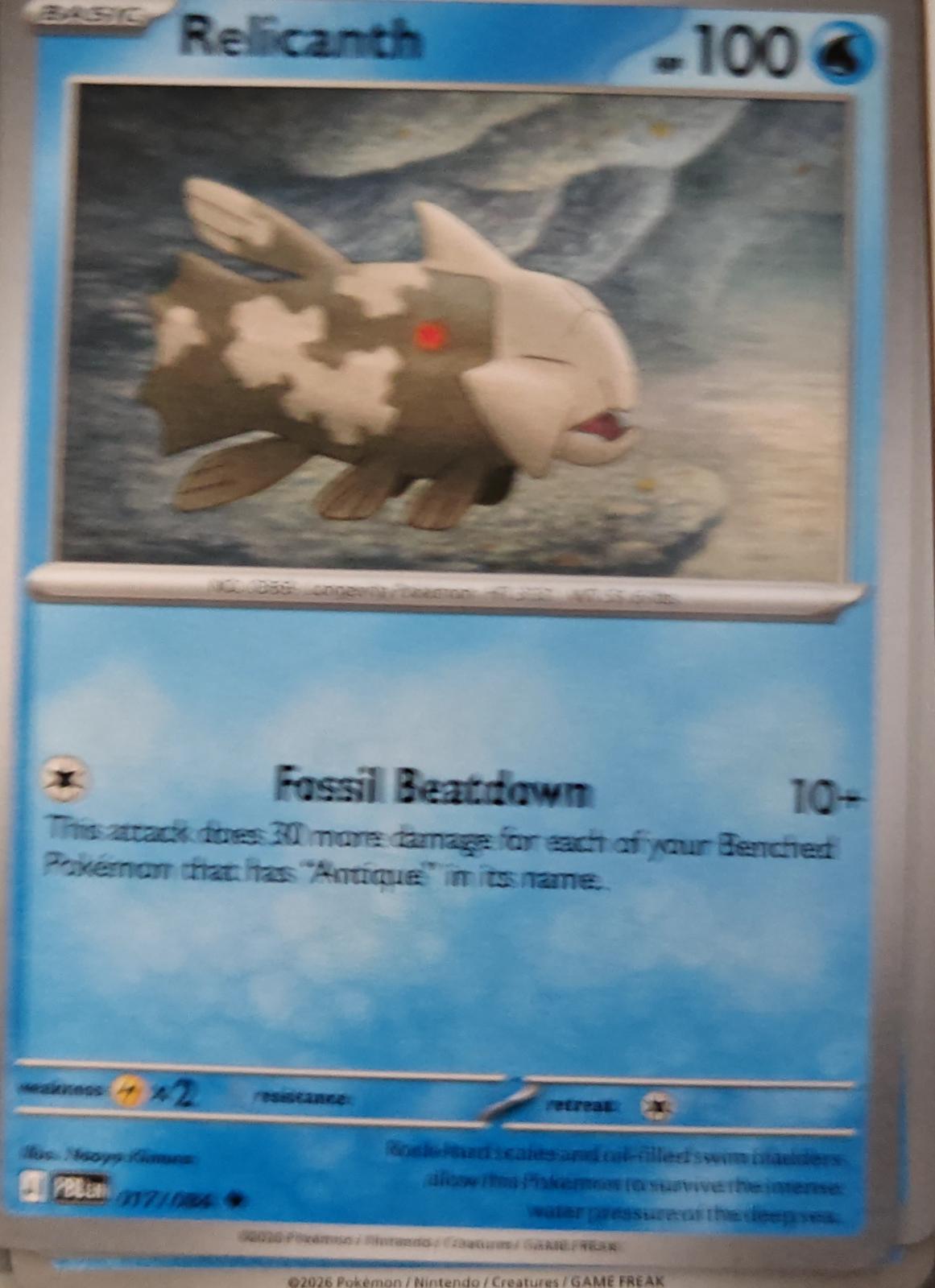 Relicanth - 017/084 - - PITCH BLACK - Pokemon - Uncommon | AA28-19