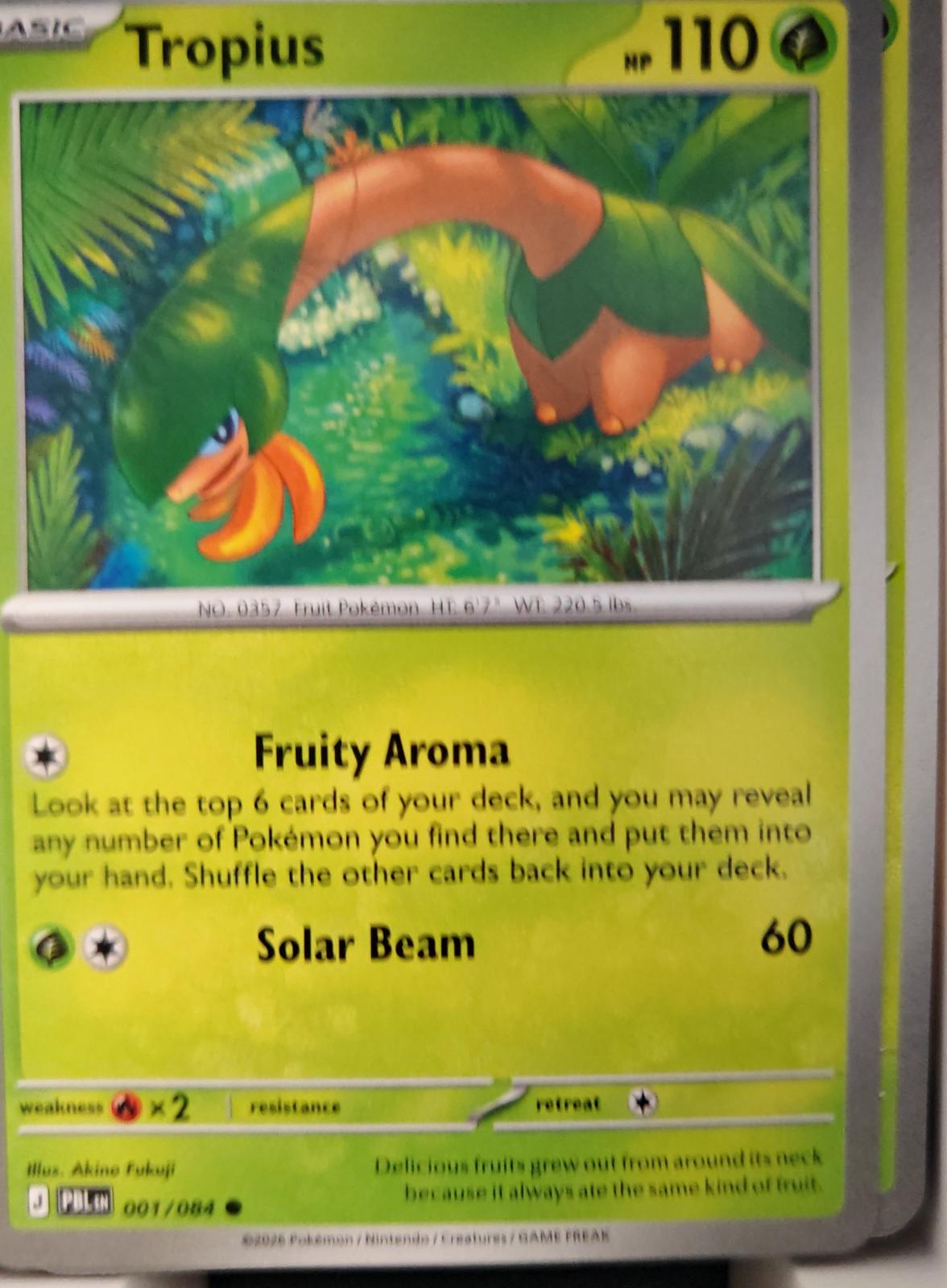 Tropius - 001/084 - - PITCH BLACK - Pokemon - Common | AA32-93