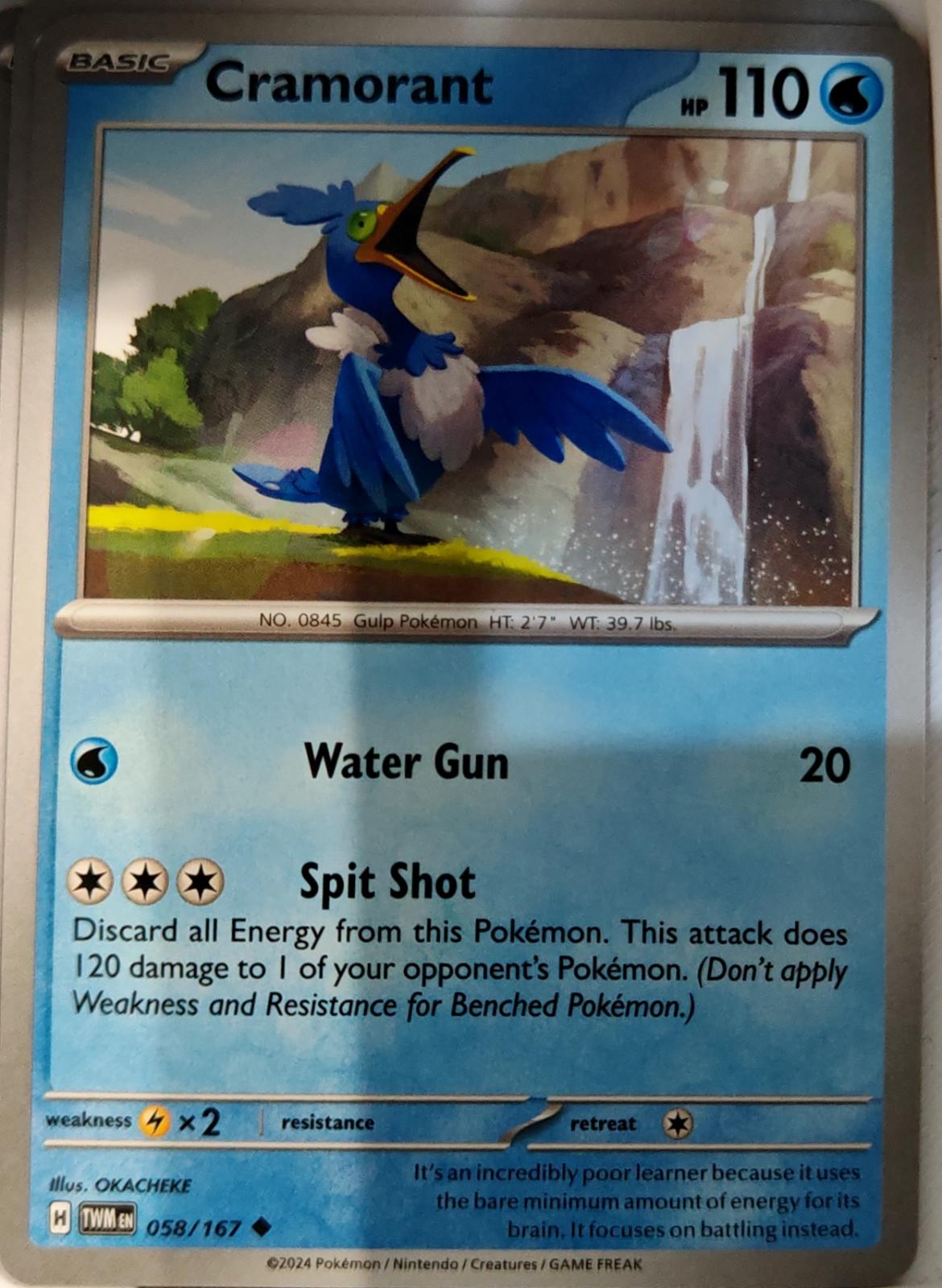 Cramorant - 058/167 - - TWILIGHT MASQUERADE - Pokemon - Uncommon | AA76-3