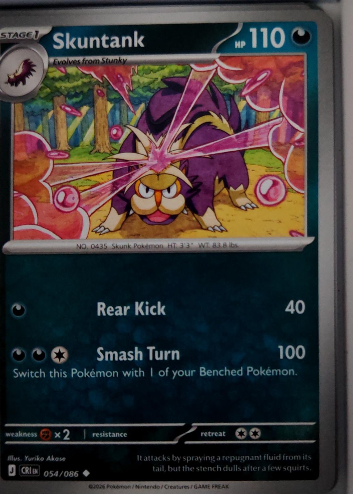 Skuntank - 054/086 - - CHAOS RISING - Pokemon - Uncommon | AA39-11