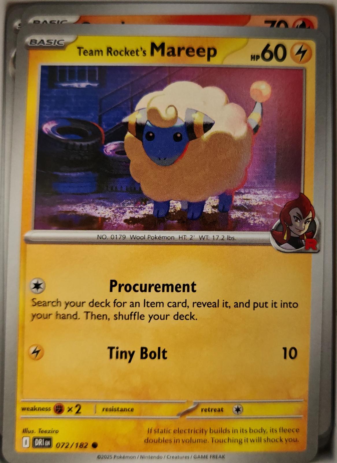 Team Rocket's Mareep - 072/182 - - DESTINED RIVALS - Pokemon - Common | AA08-28