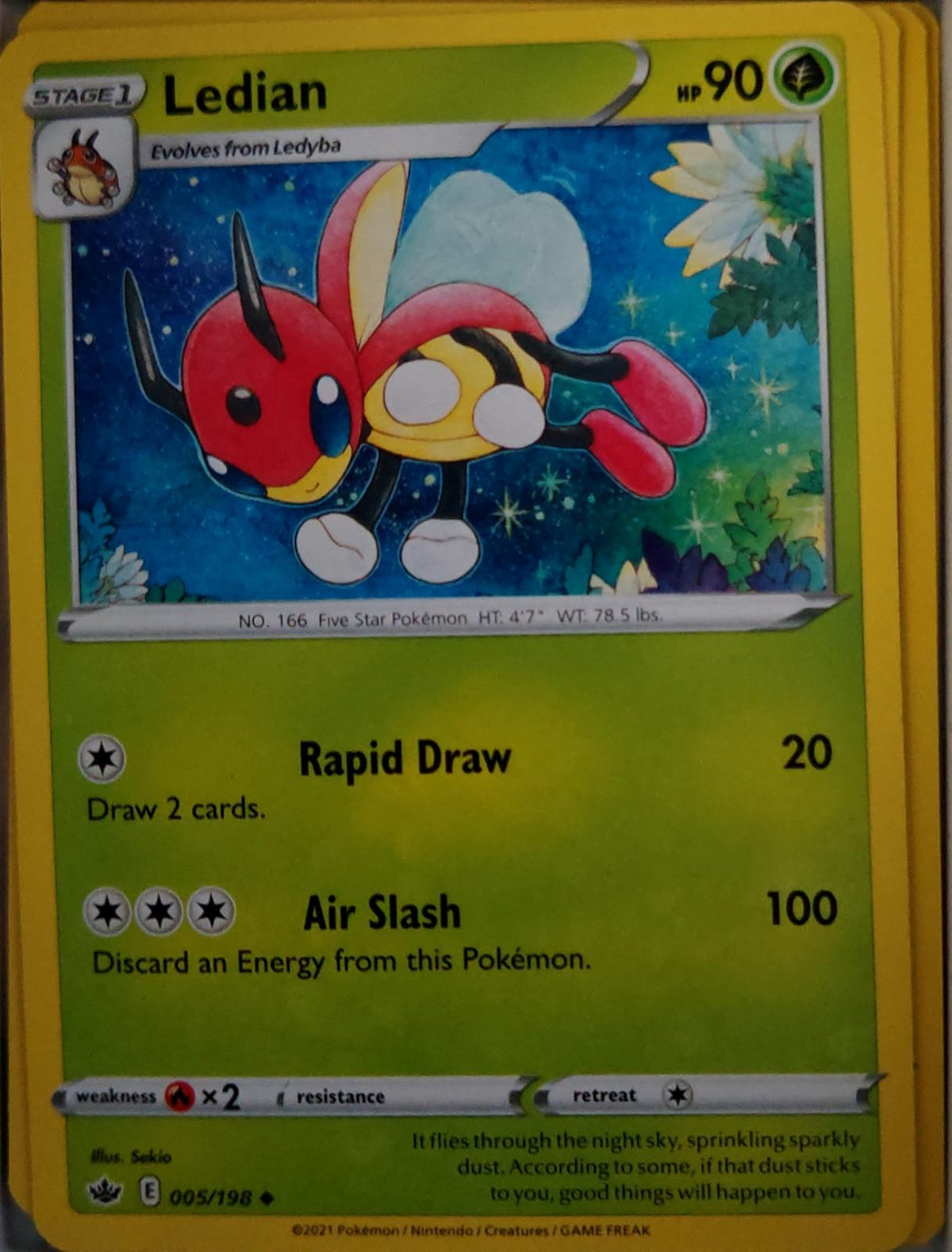 Ledian - 005/198 - - CHILLING REIGN - Pokemon - Uncommon | AA58-9