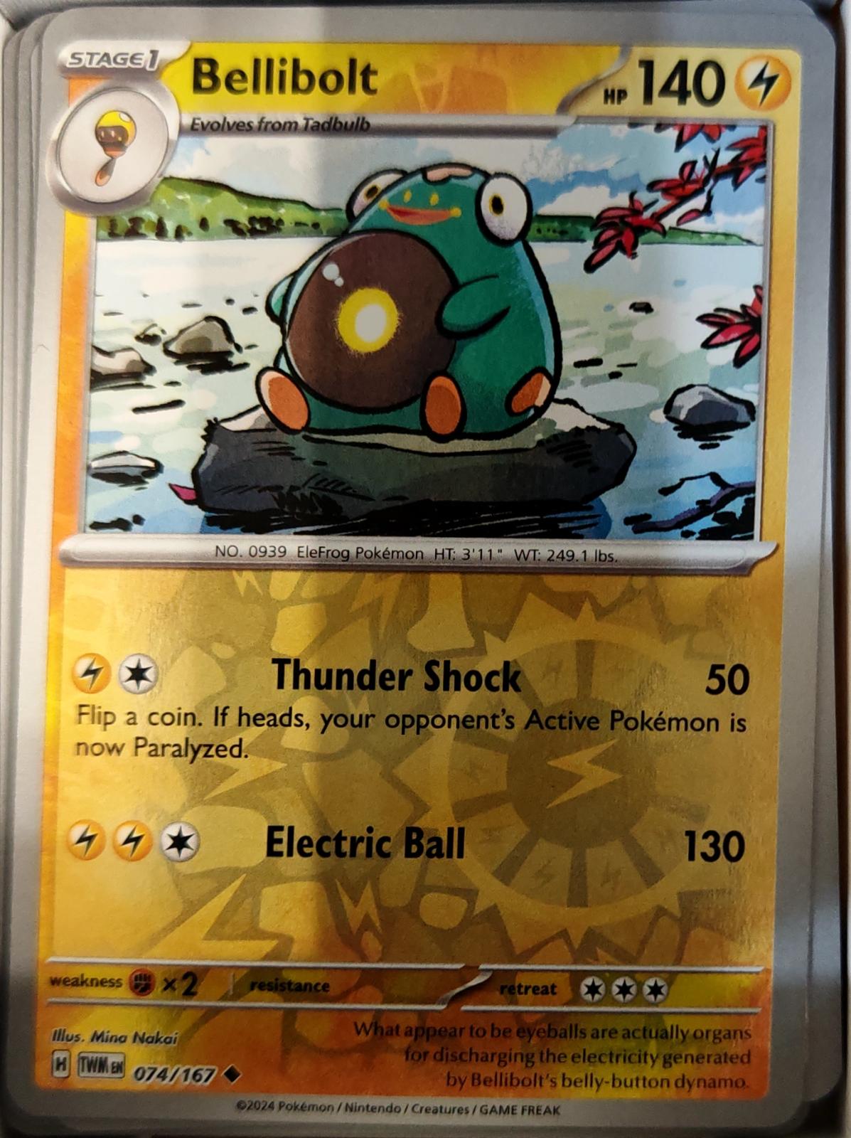 Bellibolt - 074/167 - Reverse Holo - TWILIGHT MASQUERADE - Pokemon - | AA75-27