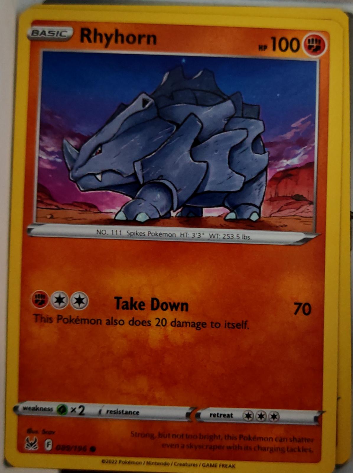 Rhyhorn - 089/196 - - LOST ORIGIN - Pokemon - Common | AA41-4