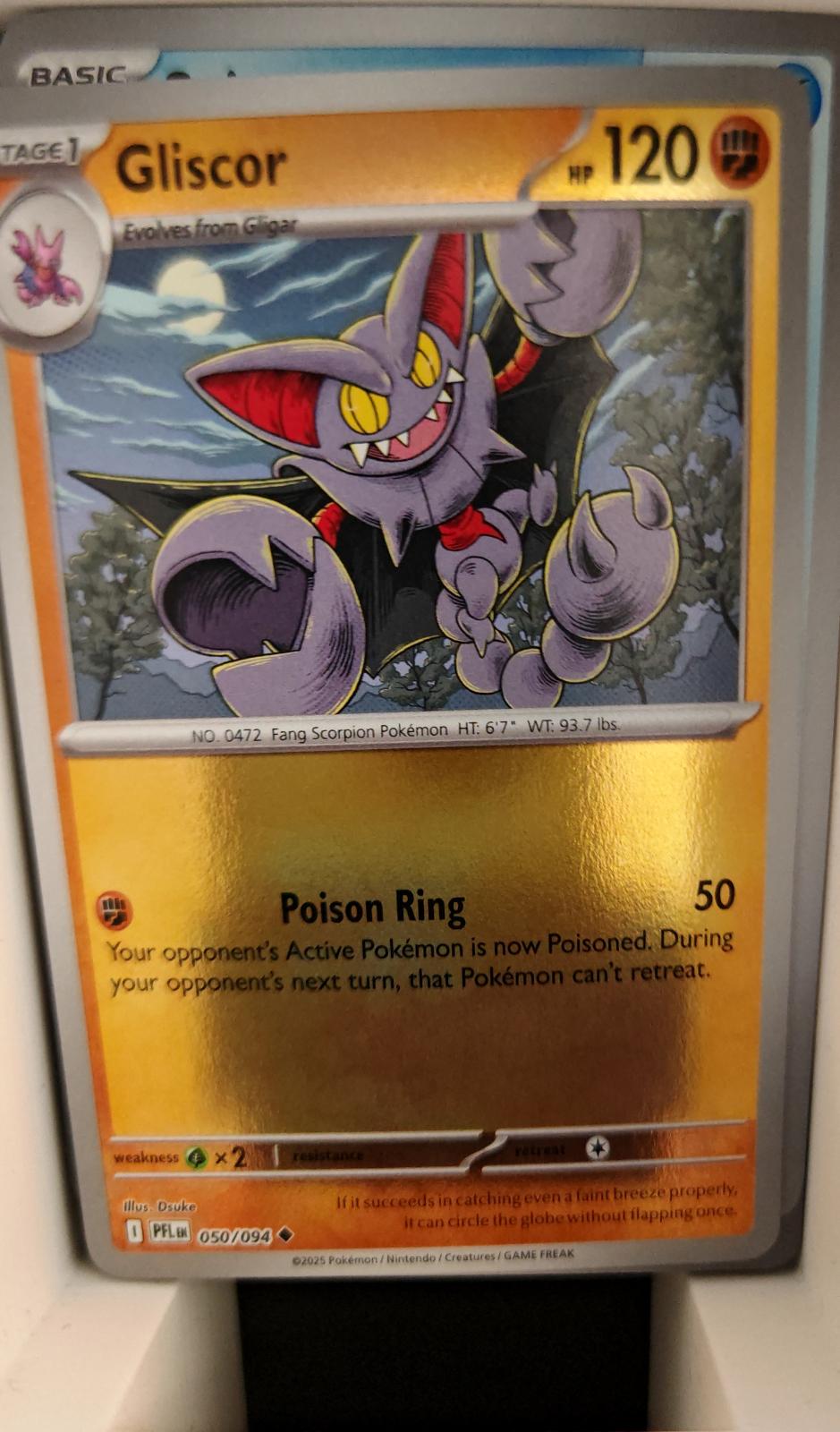 Gliscor - 050/094 - Reverse Holo - PHANTASMAL FLAMES - Pokemon - | AA26-72