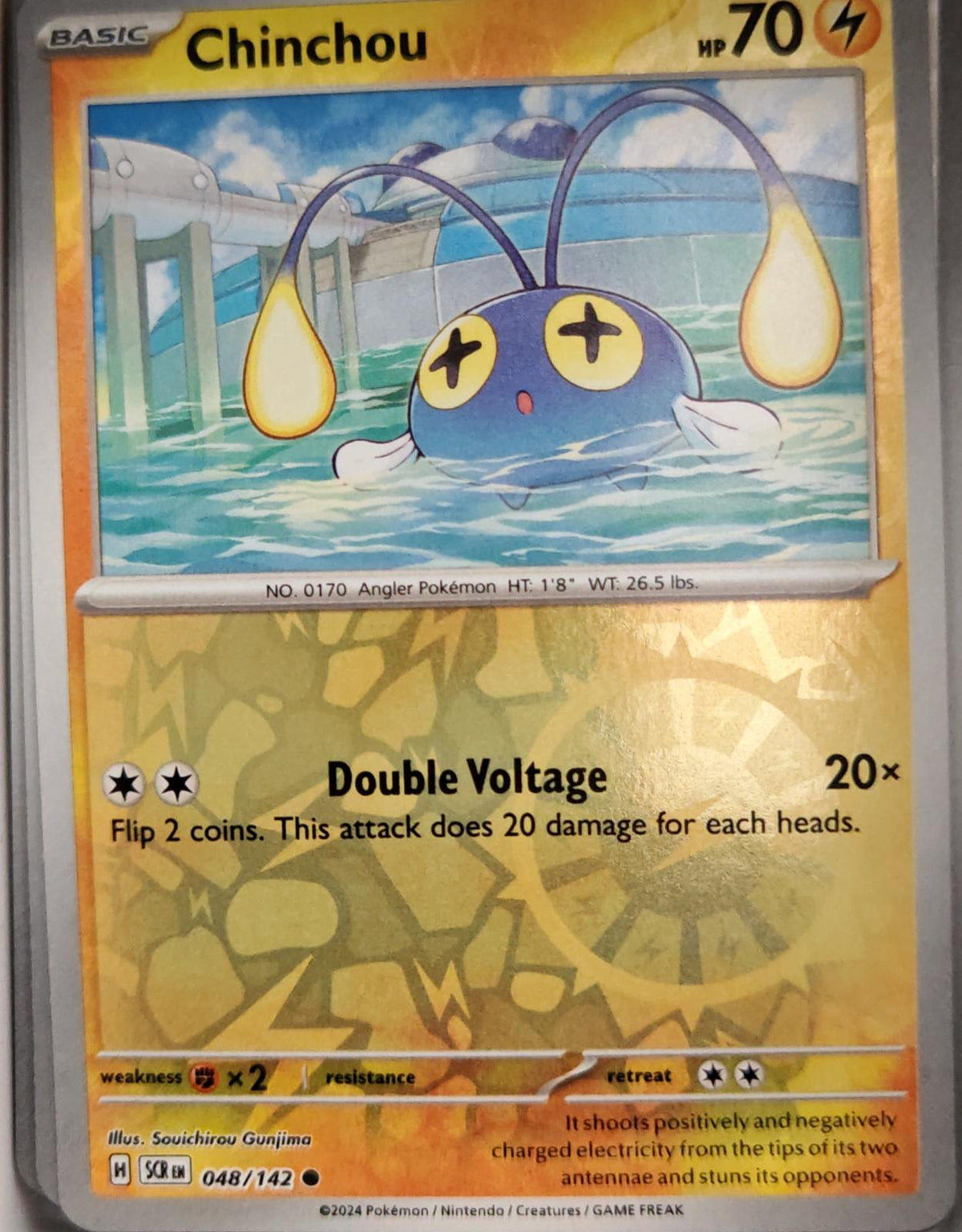 Chinchou - 48/142 - Reverse Holo - STELLAR CROWN - Pokemon - Common | AA04-26