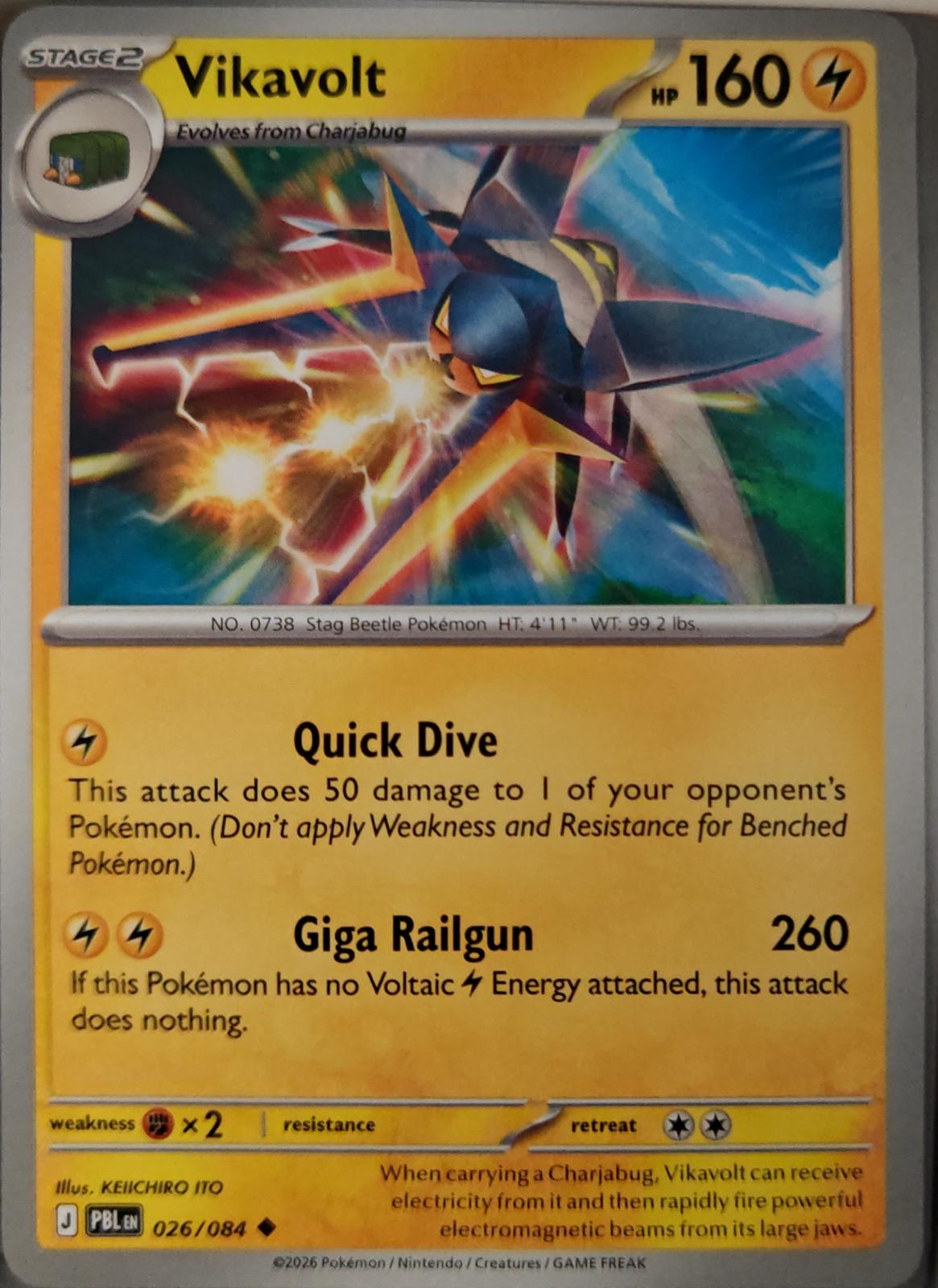Vikavolt - 026/084 - - PITCH BLACK - Pokemon - Uncommon | AA28-31