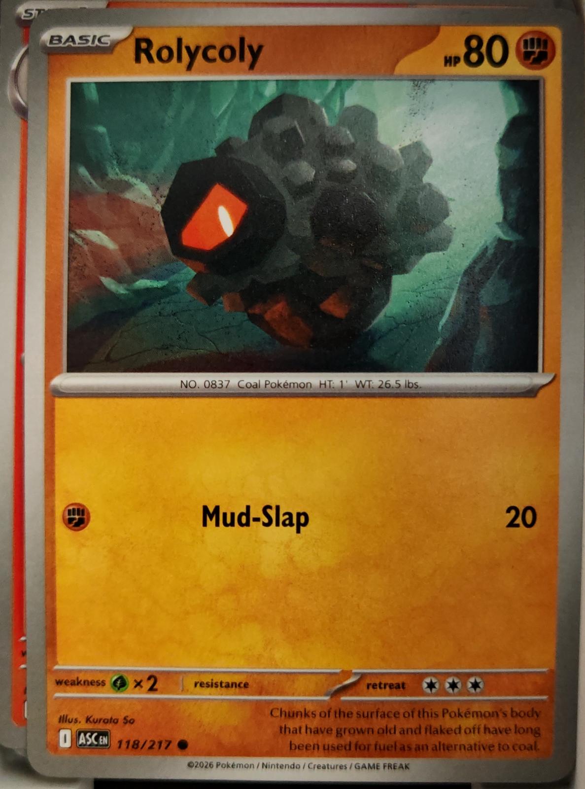 Rolycoly - 118/217 - - ASCENDED HEROES - Pokemon - Common | AA10-29