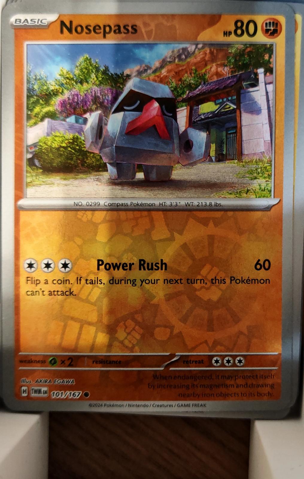 Nosepass - 101/167 - Reverse Holo - TWILIGHT MASQUERADE - Pokemon - | AA75-22