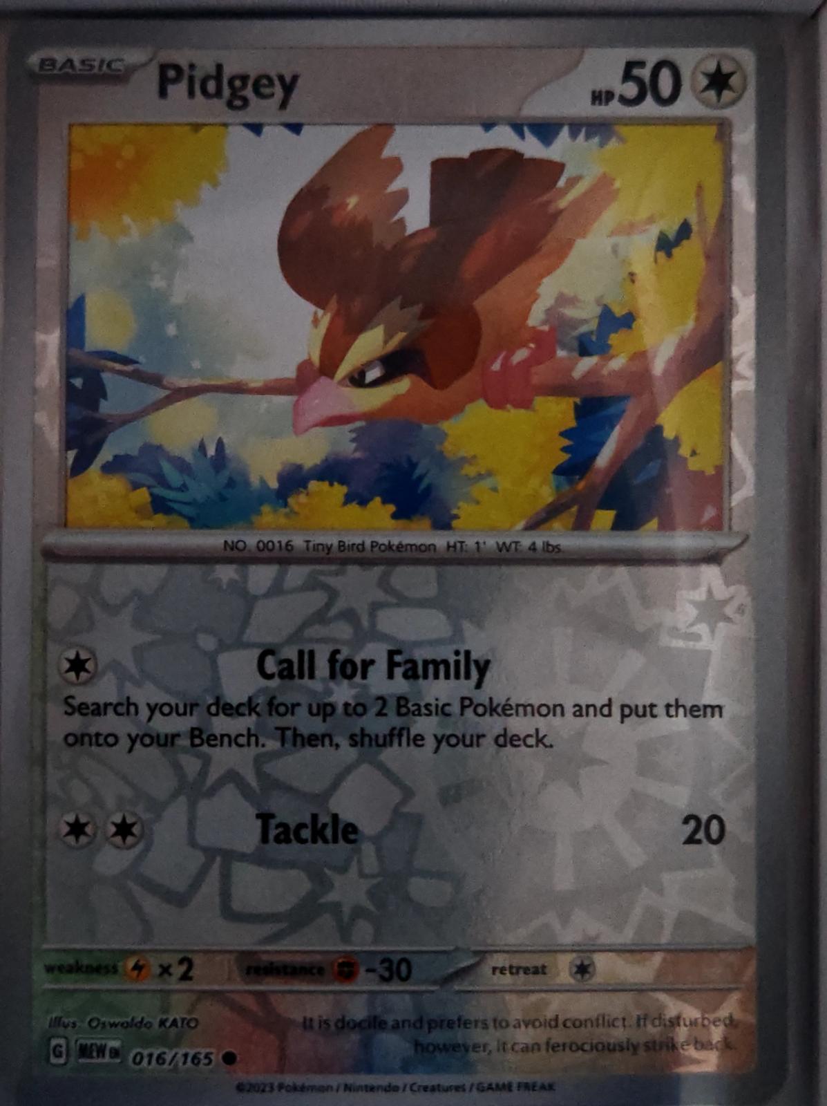 Pidgey - 016/165 - Reverse Holo - 151 - Pokemon - Common | AA61-41