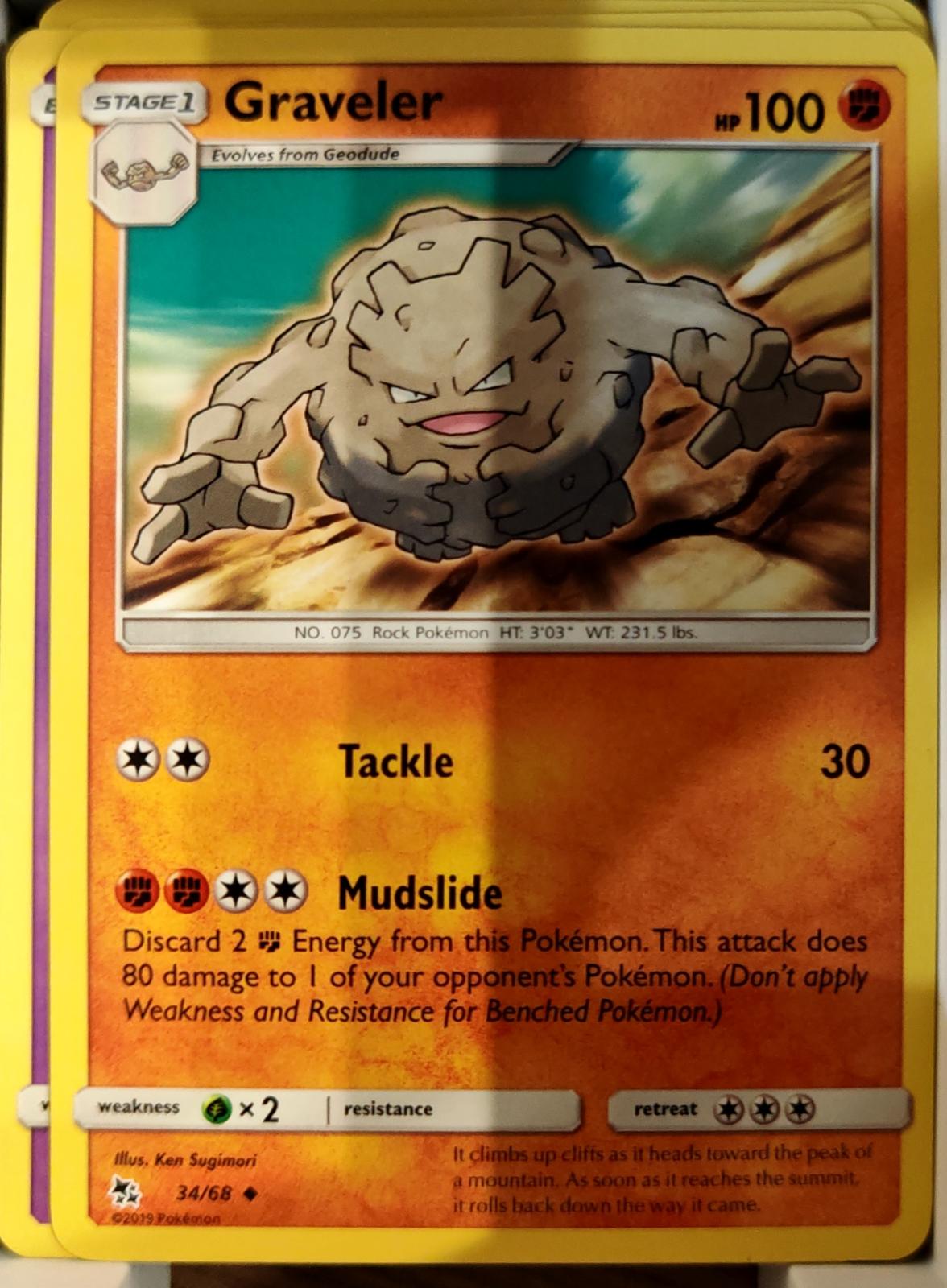 Graveler - 34/68 - - HIDDEN FATES - Pokemon - Uncommon | AA69-49