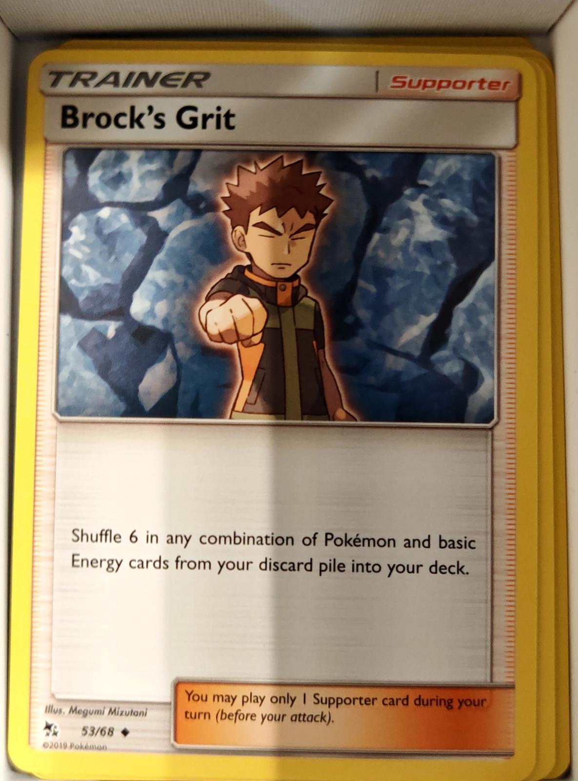 Brock's Grit - 53/68 - - HIDDEN FATES - Pokemon - Uncommon | AA70-13