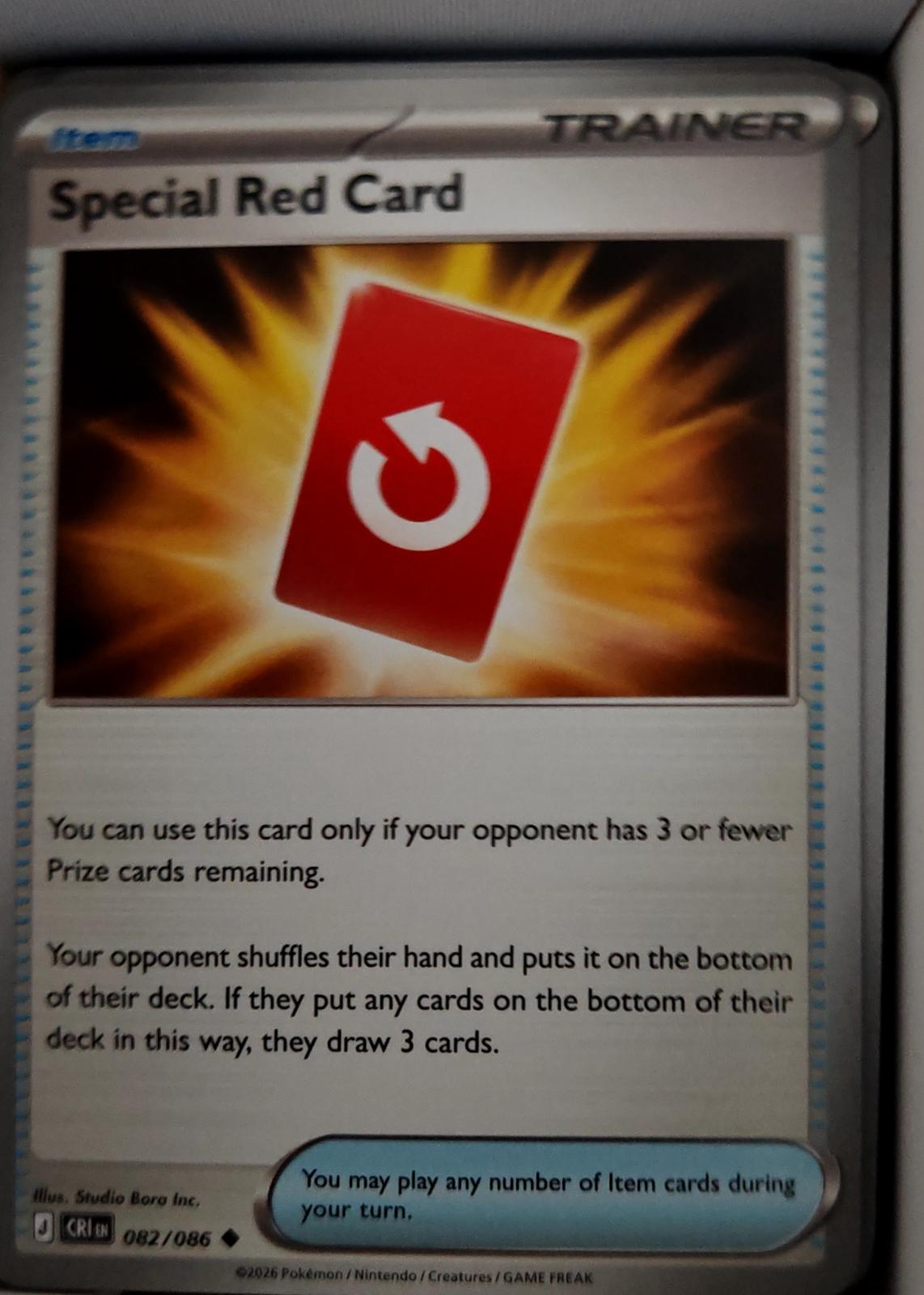 Special Red Card - 082/086 - - CHAOS RISING - Pokemon - Uncommon | AA42-79