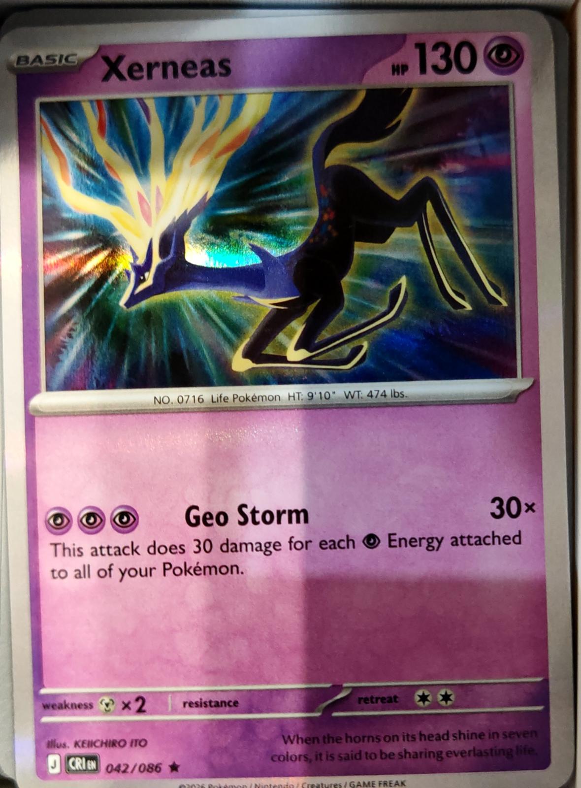 Xerneas - 042/086 - Holo - CHAOS RISING - Pokemon - Rare | AA72-43