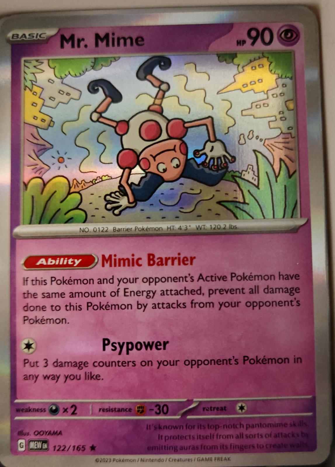 Mr. Mime - 122/165 - Holo - 151 - Pokemon - Rare | AA20-68
