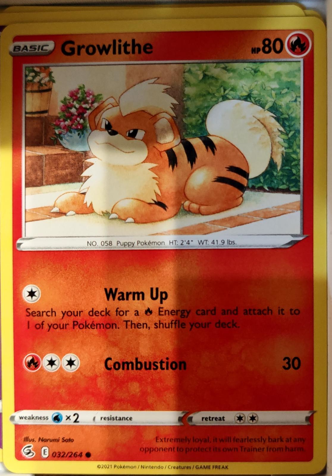 Growlithe - 032/264 - - FUSION STRIKE - Pokemon - Common | AA67-5