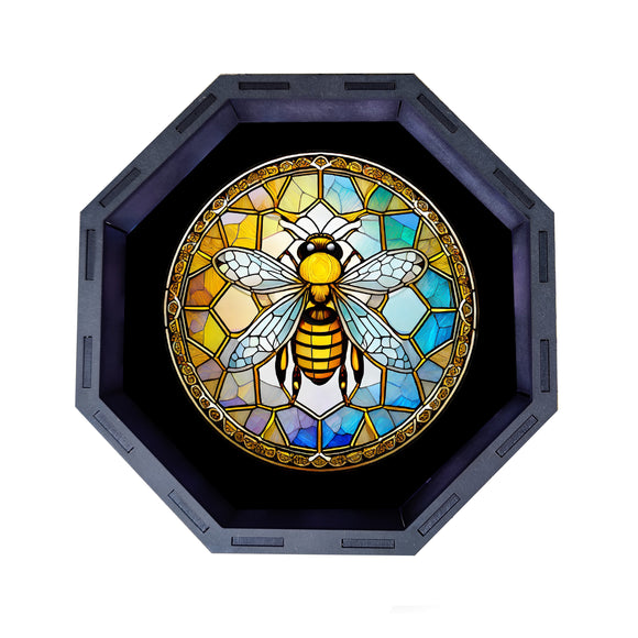 Dice Tray- Stained Glass Bee Board Game Accessories, Tabletop Gaming Gifts, RPG Dnd Dice