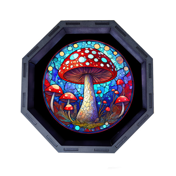 Dice Tray- Stained Glass Mushroom Board Game Accessories, Tabletop Gaming Gifts, RPG Dnd Dice