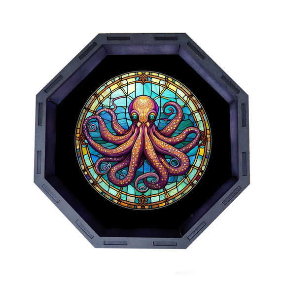 Dice Tray- Stained Glass Octopus Board Game Accessories, Tabletop Gaming Gifts, RPG Dnd Dice
