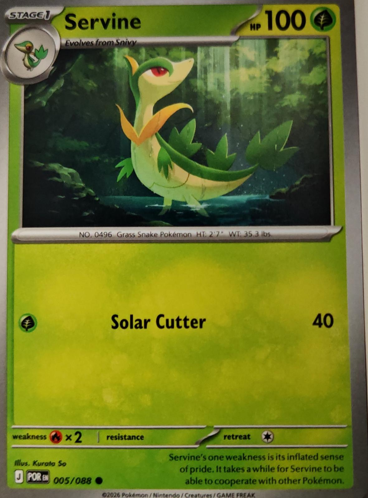 Servine - 005/088 - - PERFECT ORDER - Pokemon - Common | AA11-33
