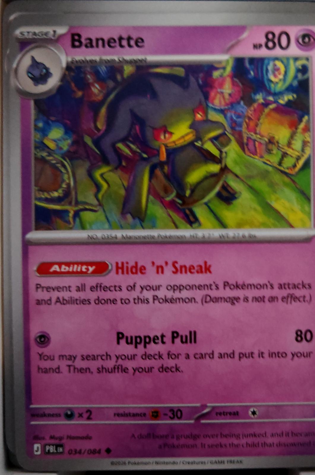 Banette - 034/084 - - PITCH BLACK - Pokemon - Uncommon | AA39-84