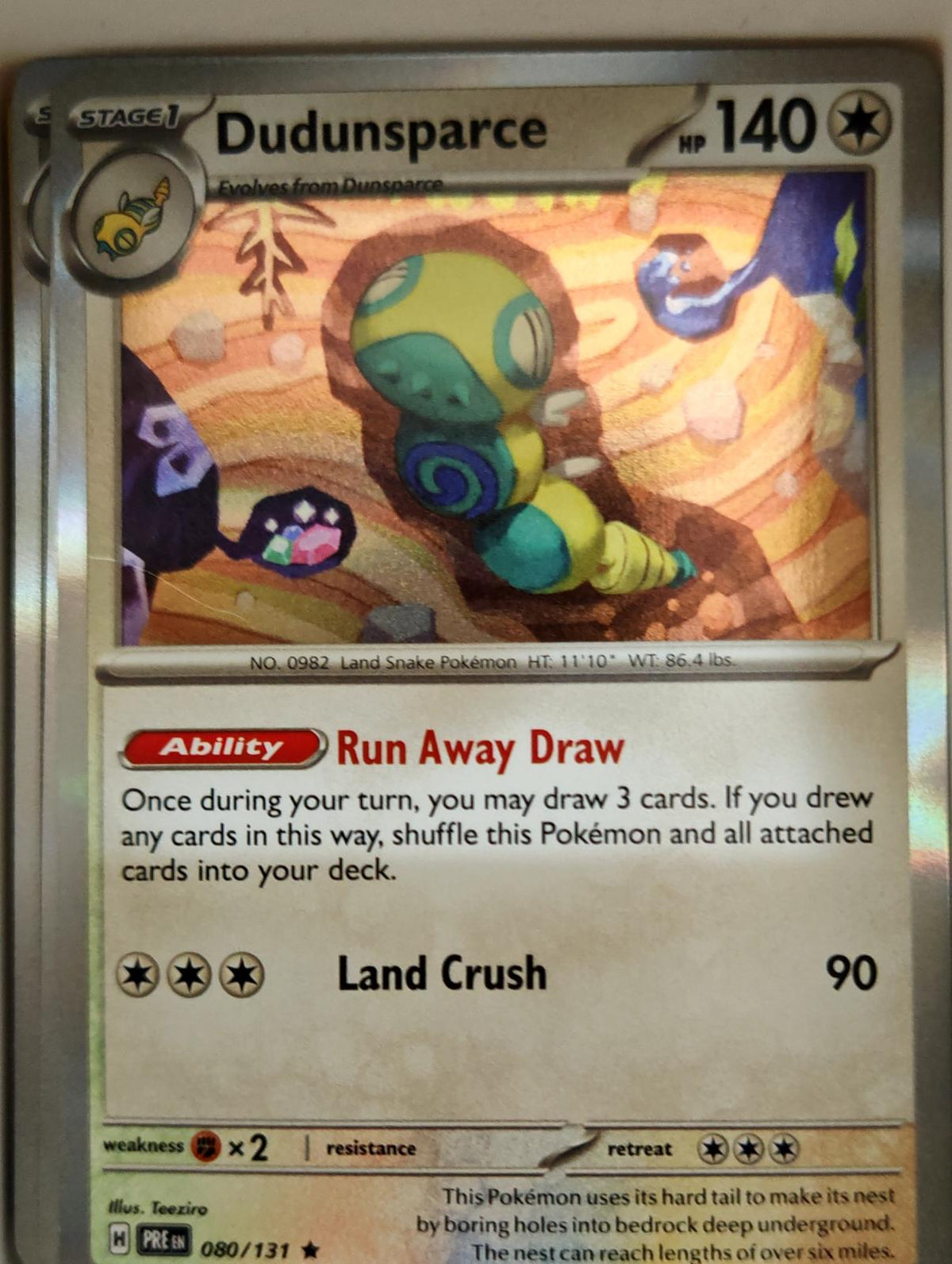 Dudunsparce - 080/131 - Holo - PRISMATIC EVOLUTIONS - Pokemon - Rare | AA06-50