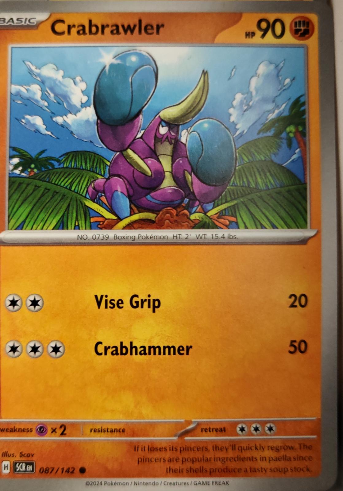 Crabrawler - 87/142 - - STELLAR CROWN - Pokemon - Common | AA05-83