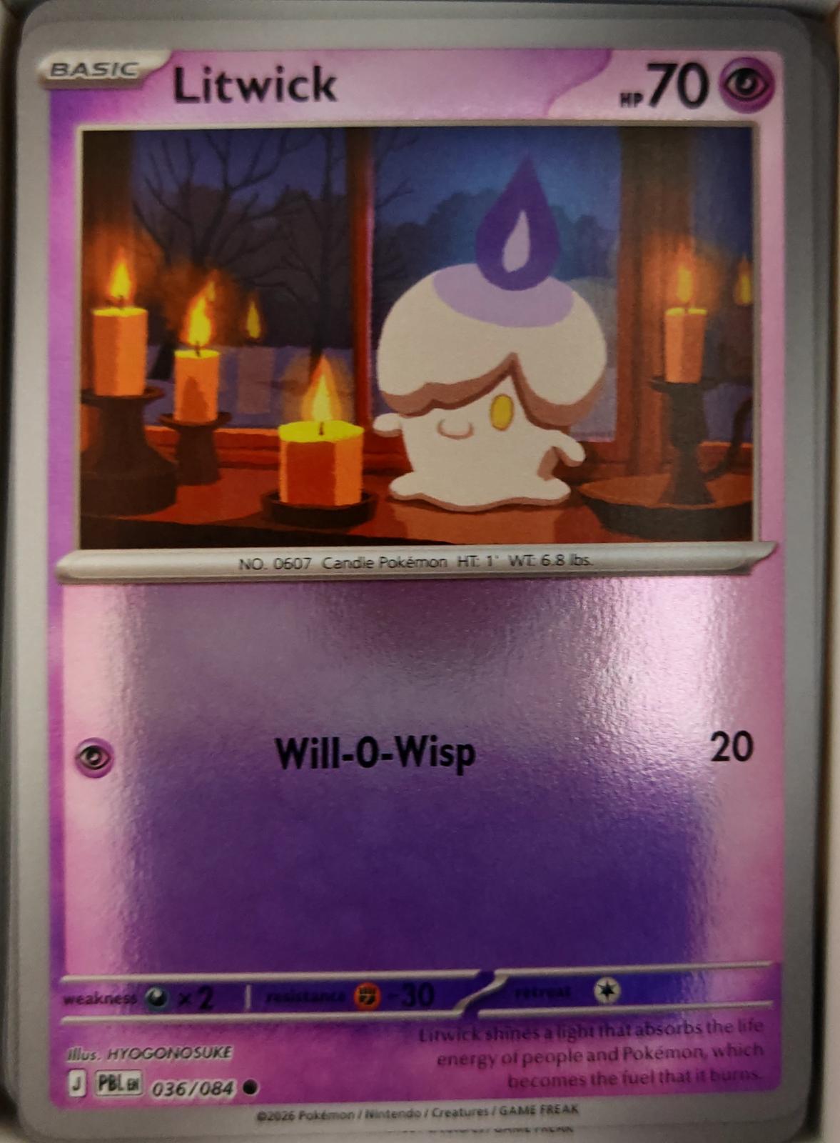 Litwick - 036/084 - Reverse Holo - PITCH BLACK - Pokemon - Common | AA35-32