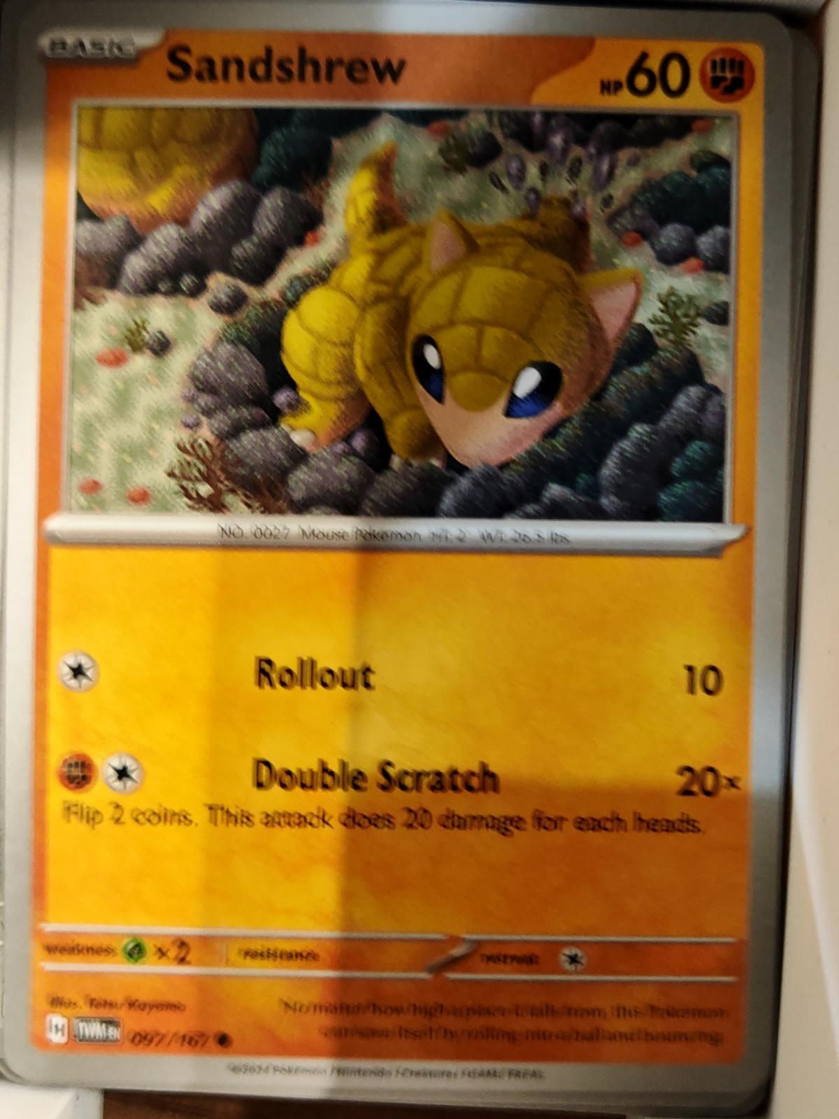 Sandshrew - 097/167 - - TWILIGHT MASQUERADE - Pokemon - Common | AA76-42